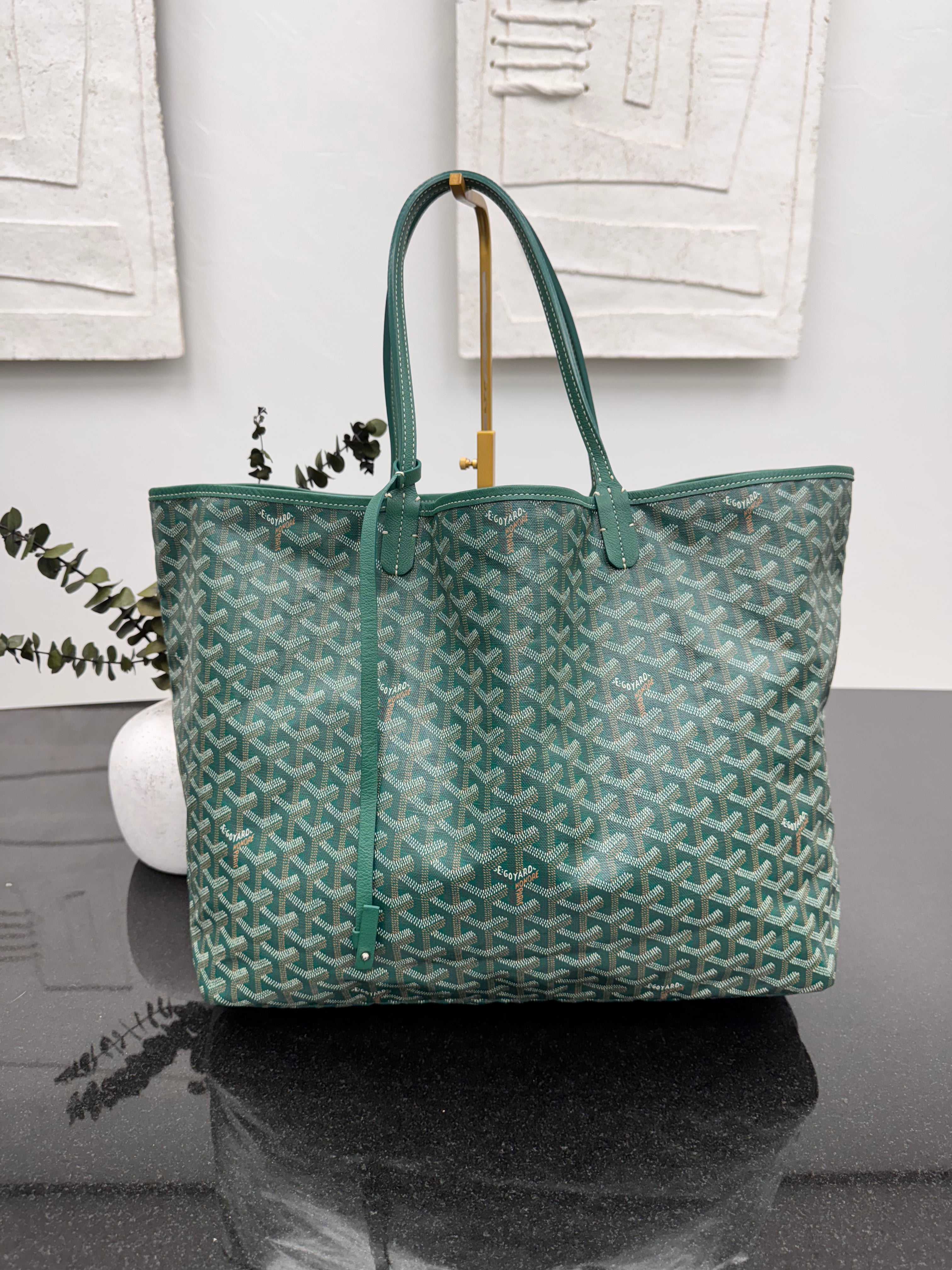 Goyard Green Goyardine Coated Canvas Saint Louis Tote GM