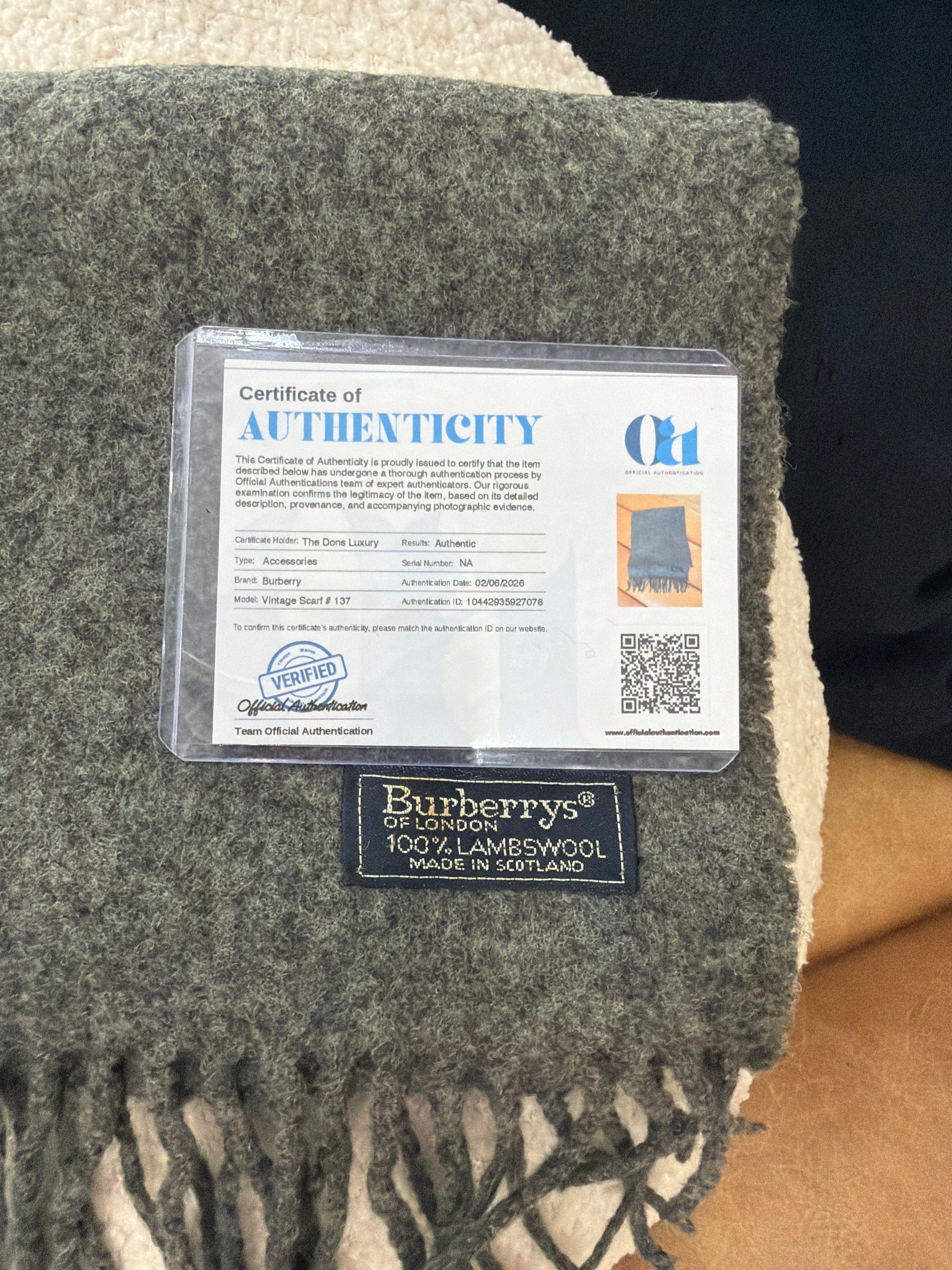 Burberry Vintage Gray Lambswool Scarf