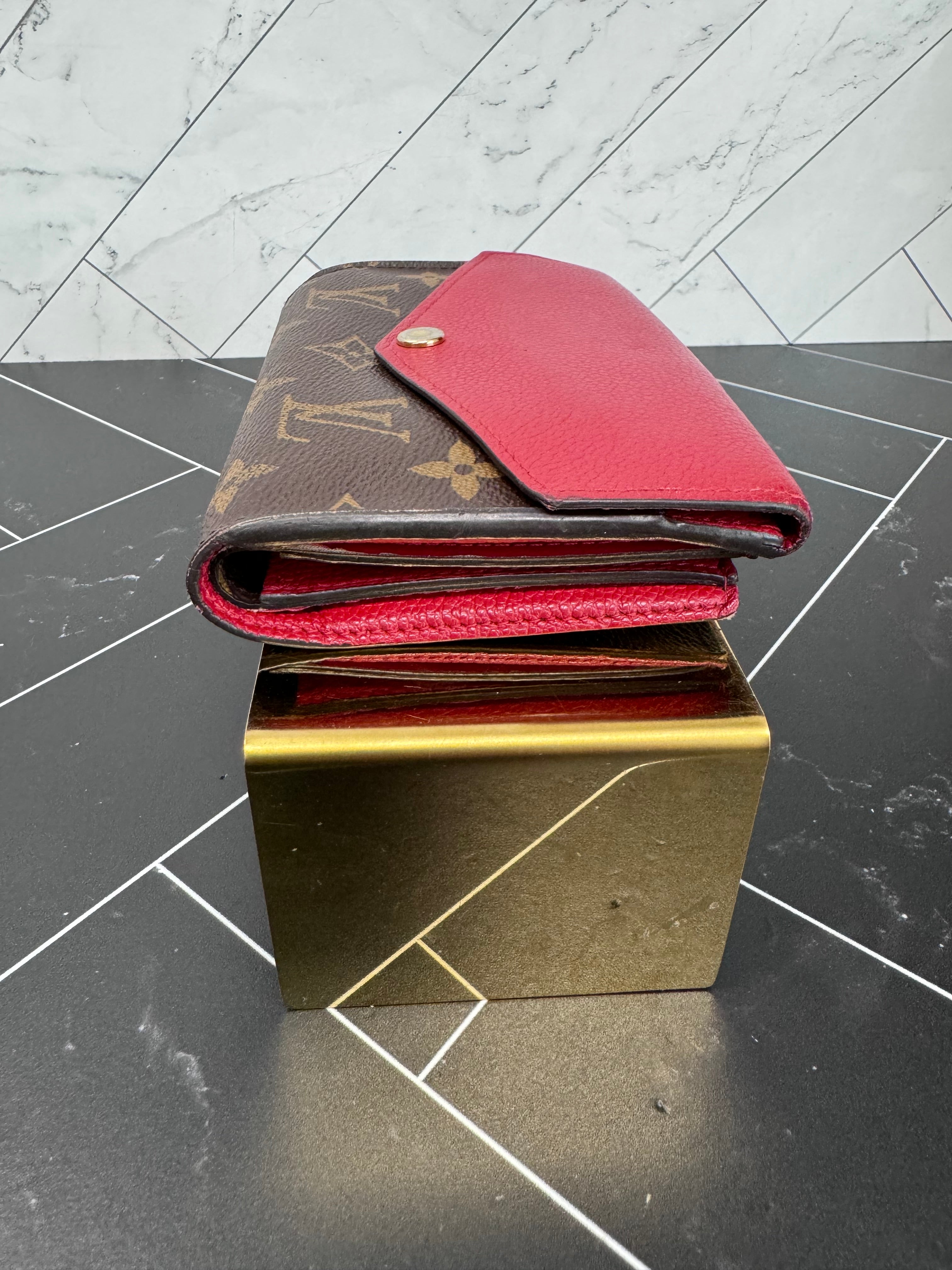 Louis Vuitton Monogram & Red Pallas Wallet