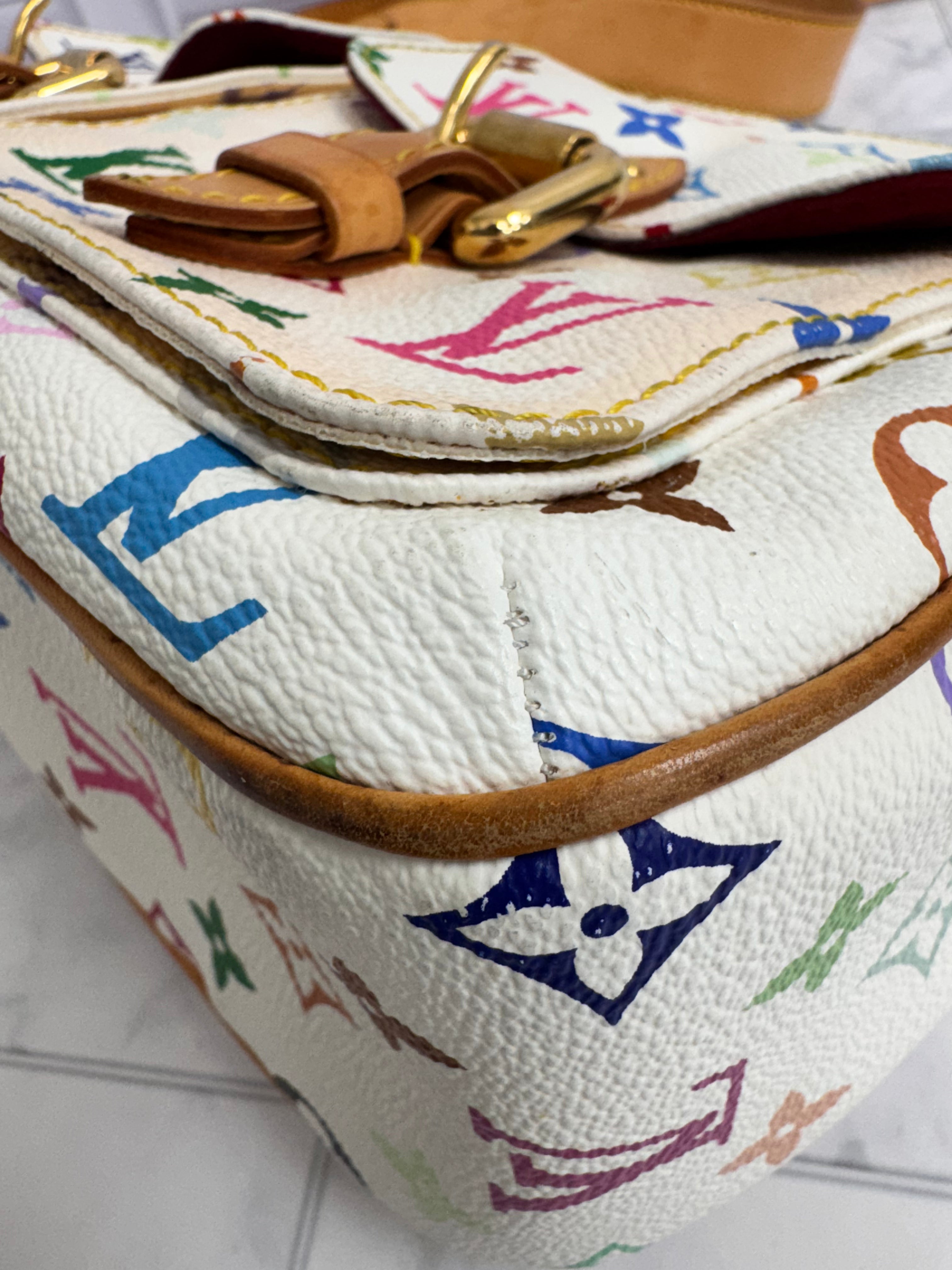 Louis Vuitton White Multicolor Monogram Lodge Handbag GM