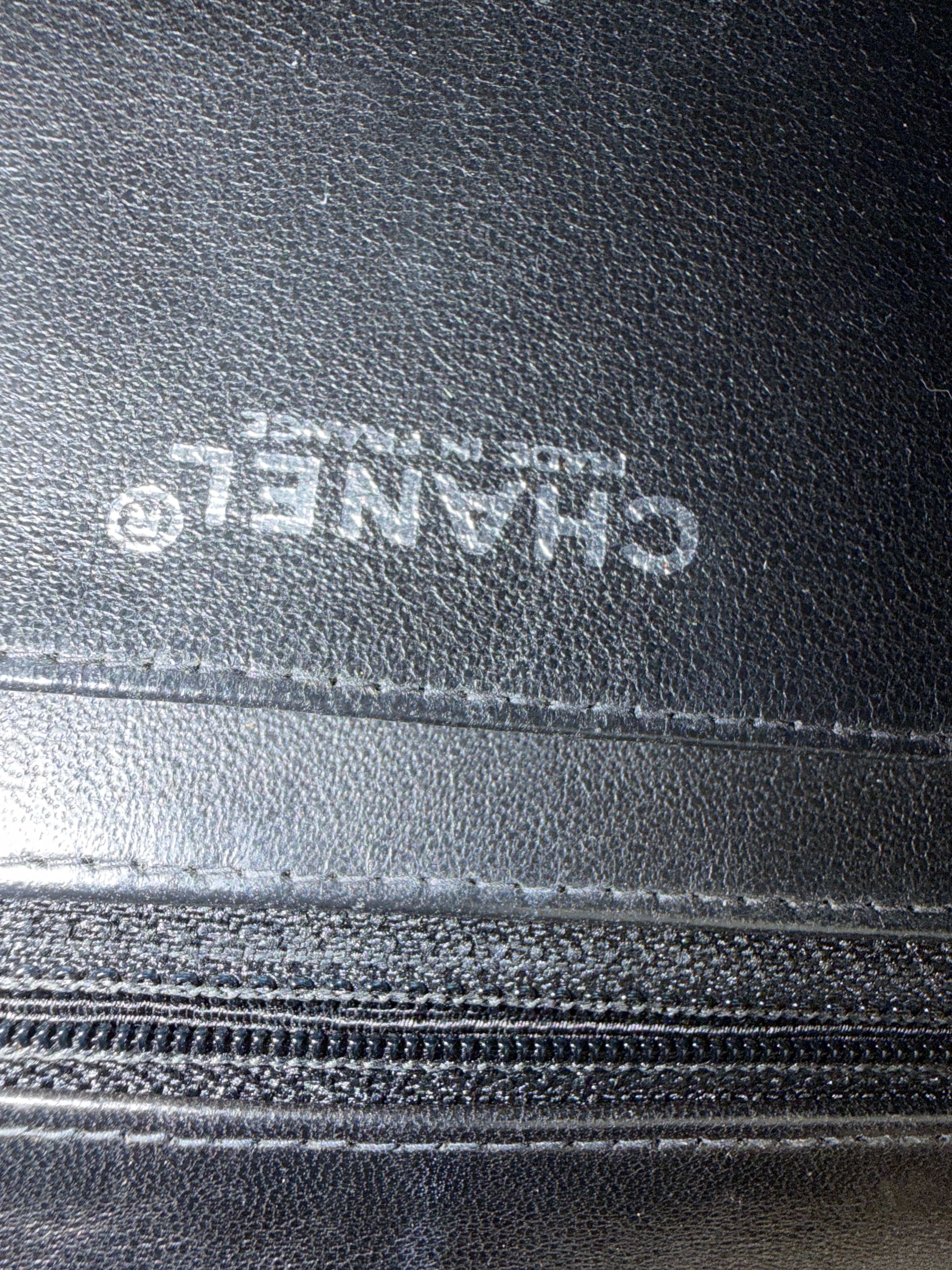 Chanel White & Black Patent Leather Chocolate Bar Square Bag