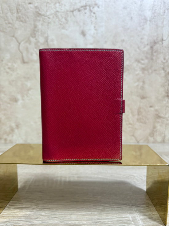 Hermes Red & Green Leather Passport Holder