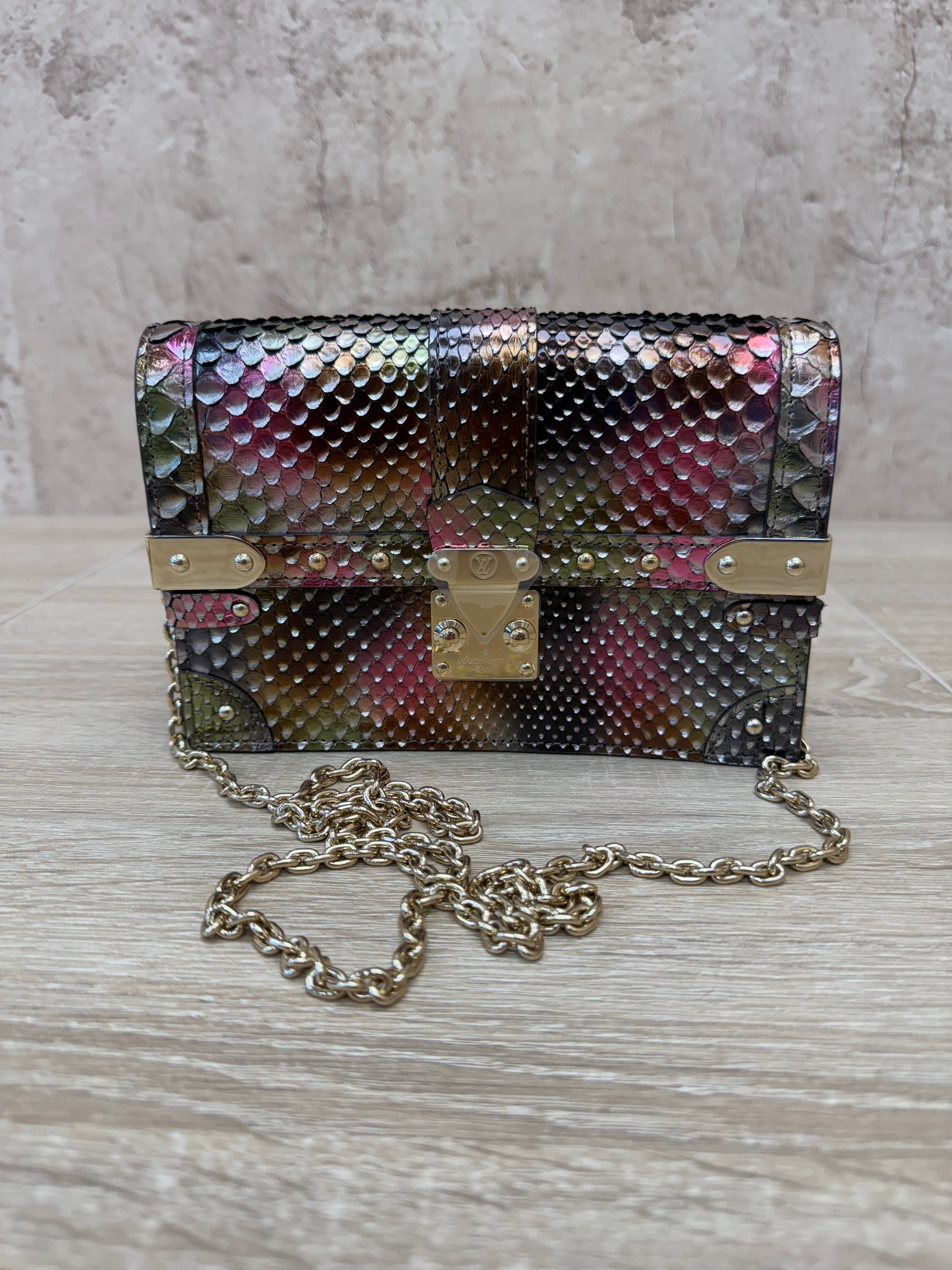 BRAND NEW- Louis Vuitton Limited Editon Multicolor Python Trunk Wallet on a Chain