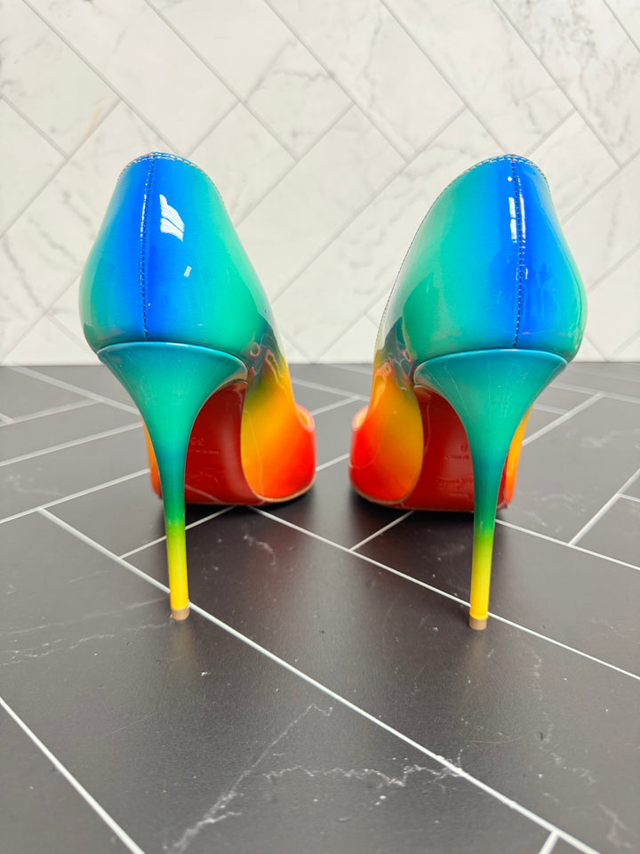 Christian Louboutin Pigalle Follies Sunrise Rainbow Size 38