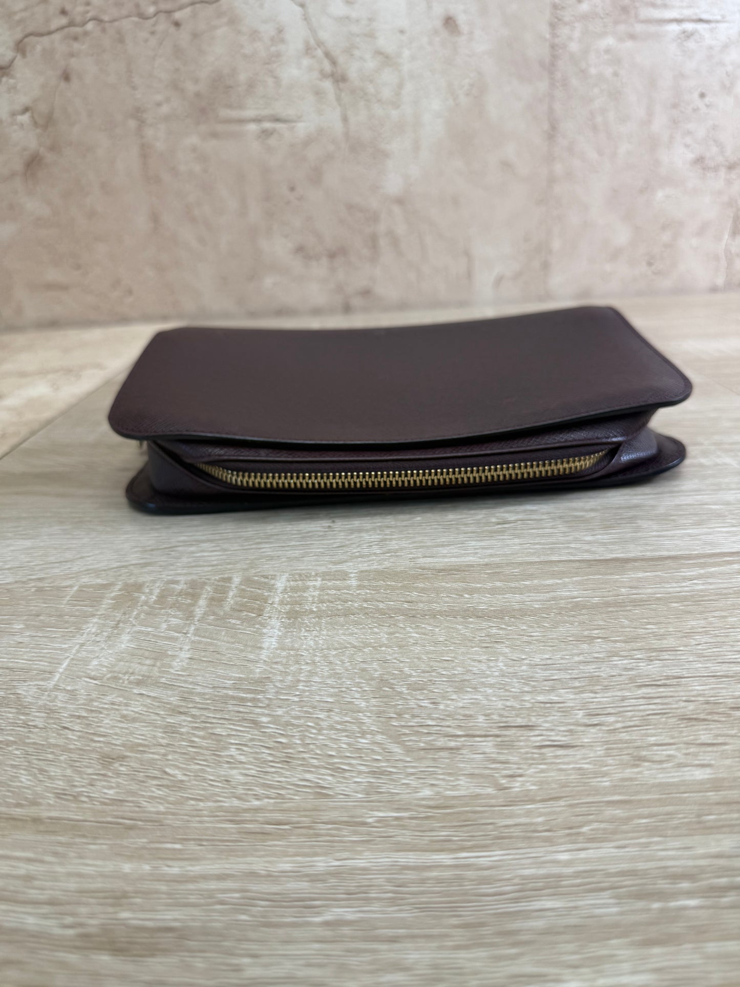 Louis Vuitton Burgundy Taiga Leather Baikal Clutch Bag