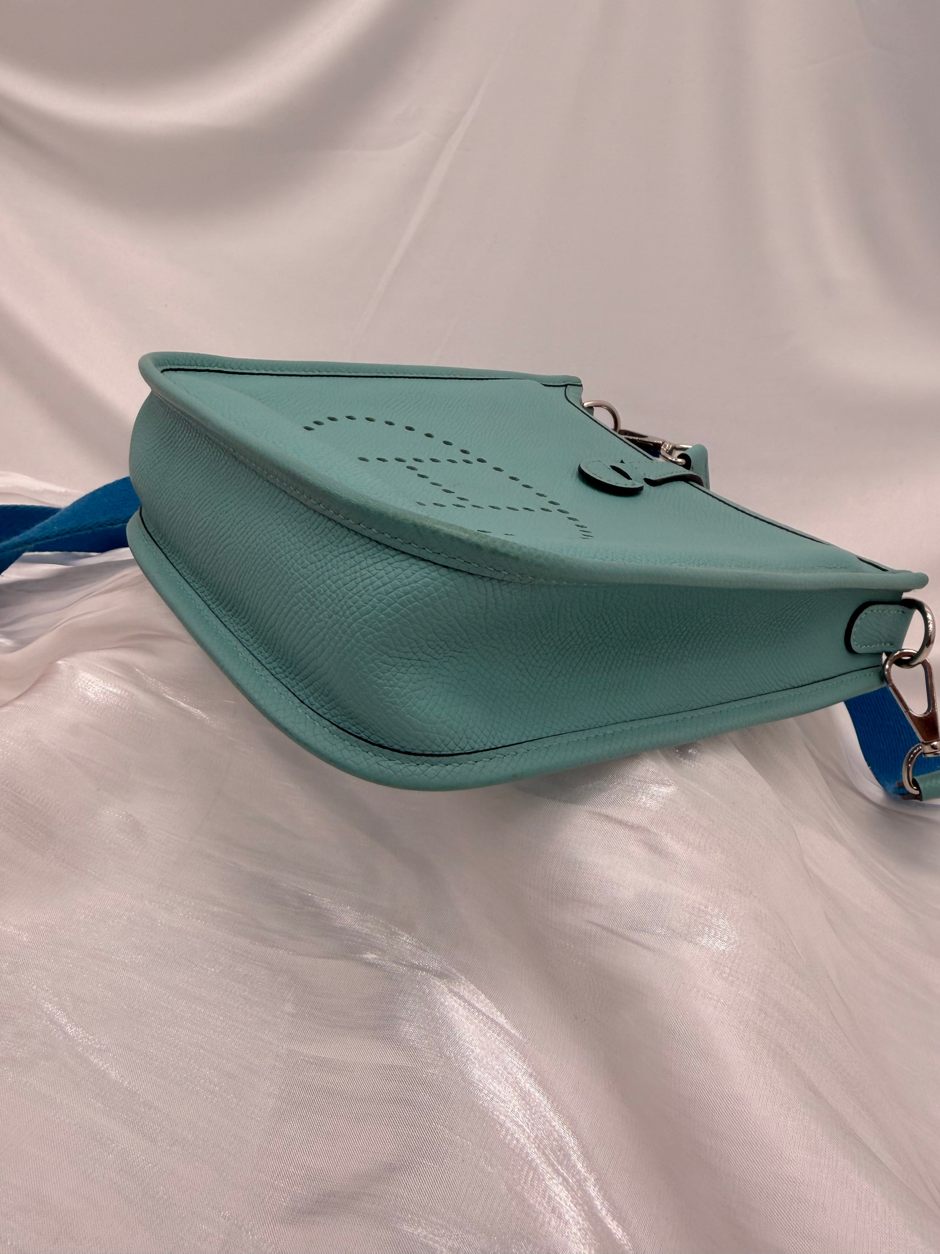 Hermes Blue & Mint Epsom Evelyn TPM