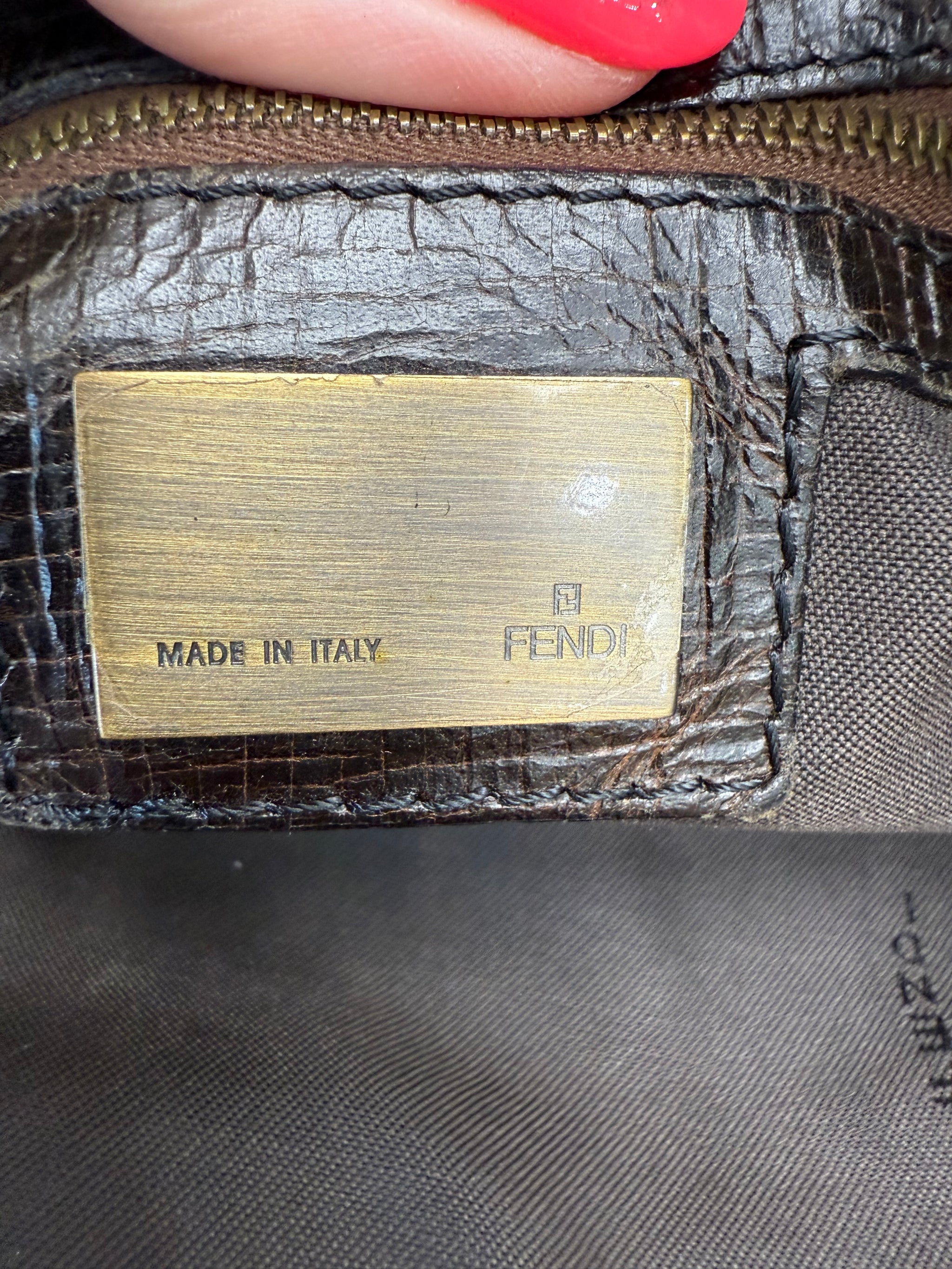 Fendi Brown Leather Etniko Shoulder Bag