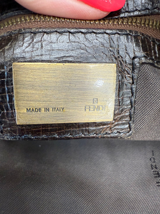 Fendi Brown Leather Etniko Shoulder Bag