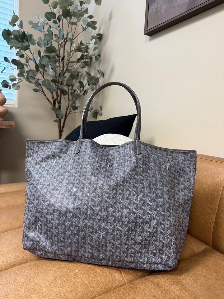 Goyard Grey Goyardine Leather Saint Louis GM Tote