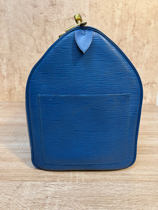 Louis Vuitton Blue Epi Keepall 50