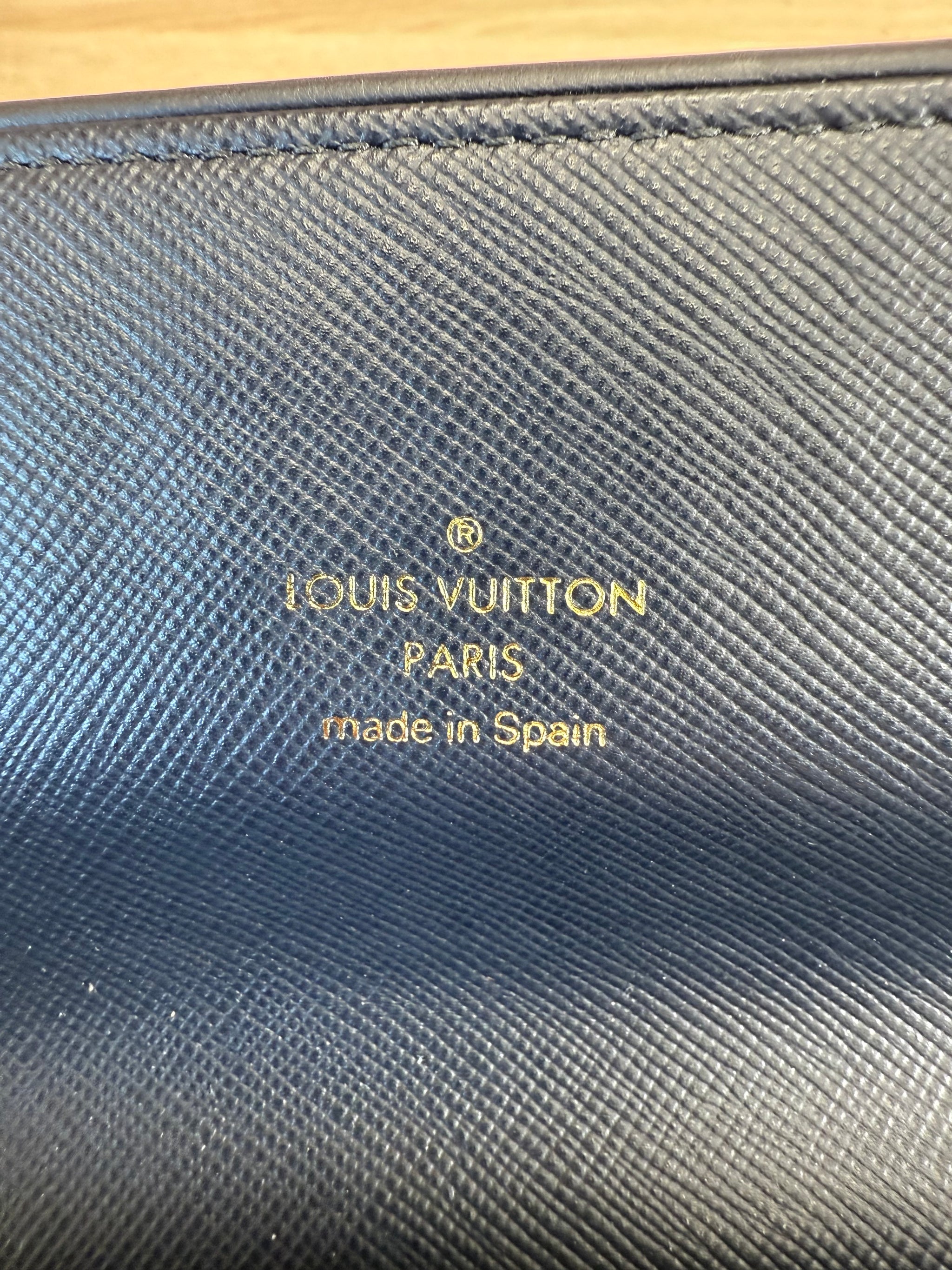 Louis Vuitton Navy Mini Lin International Wallet