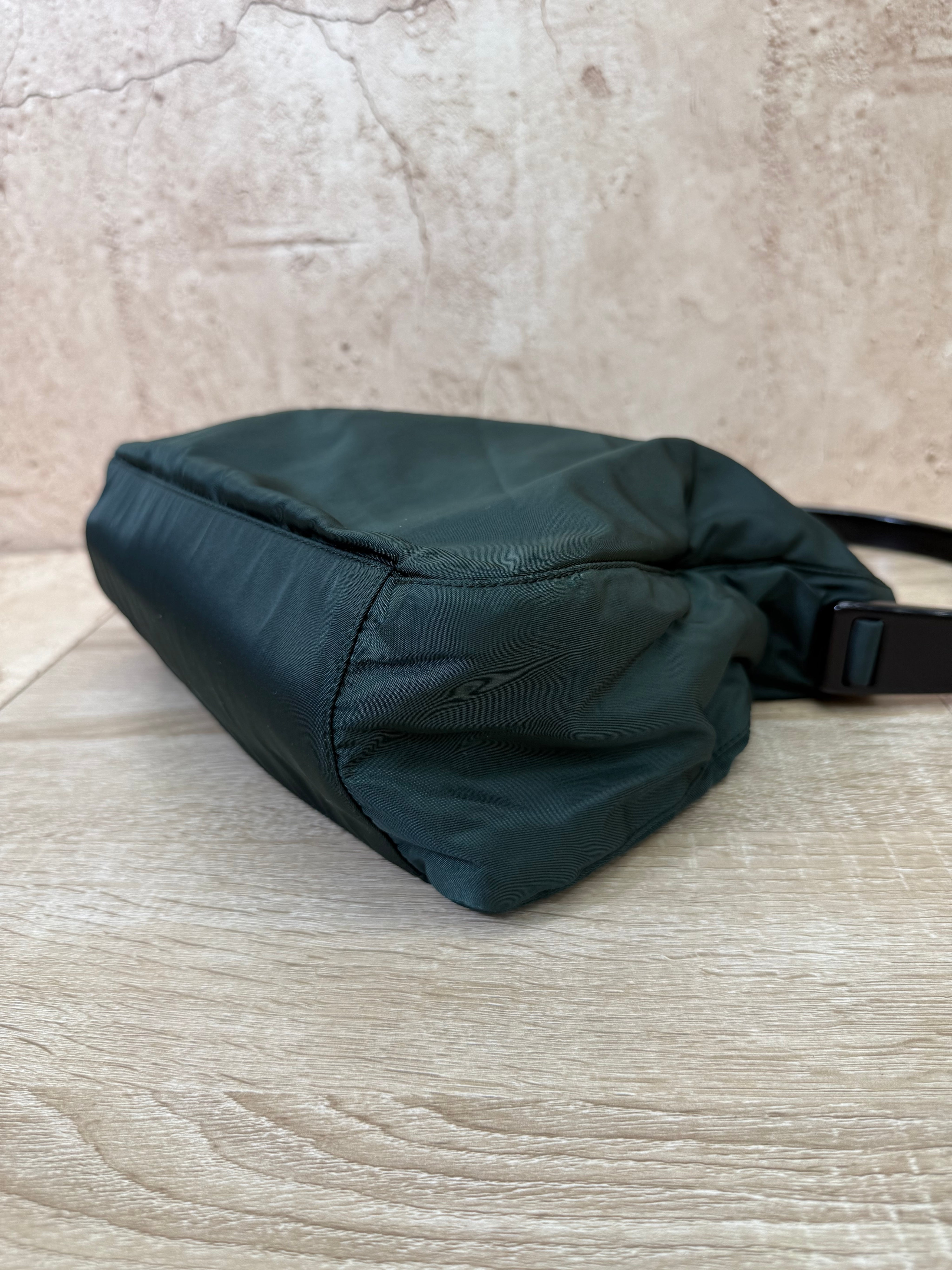 Prada Dark Green Nylon Shoulder Bag