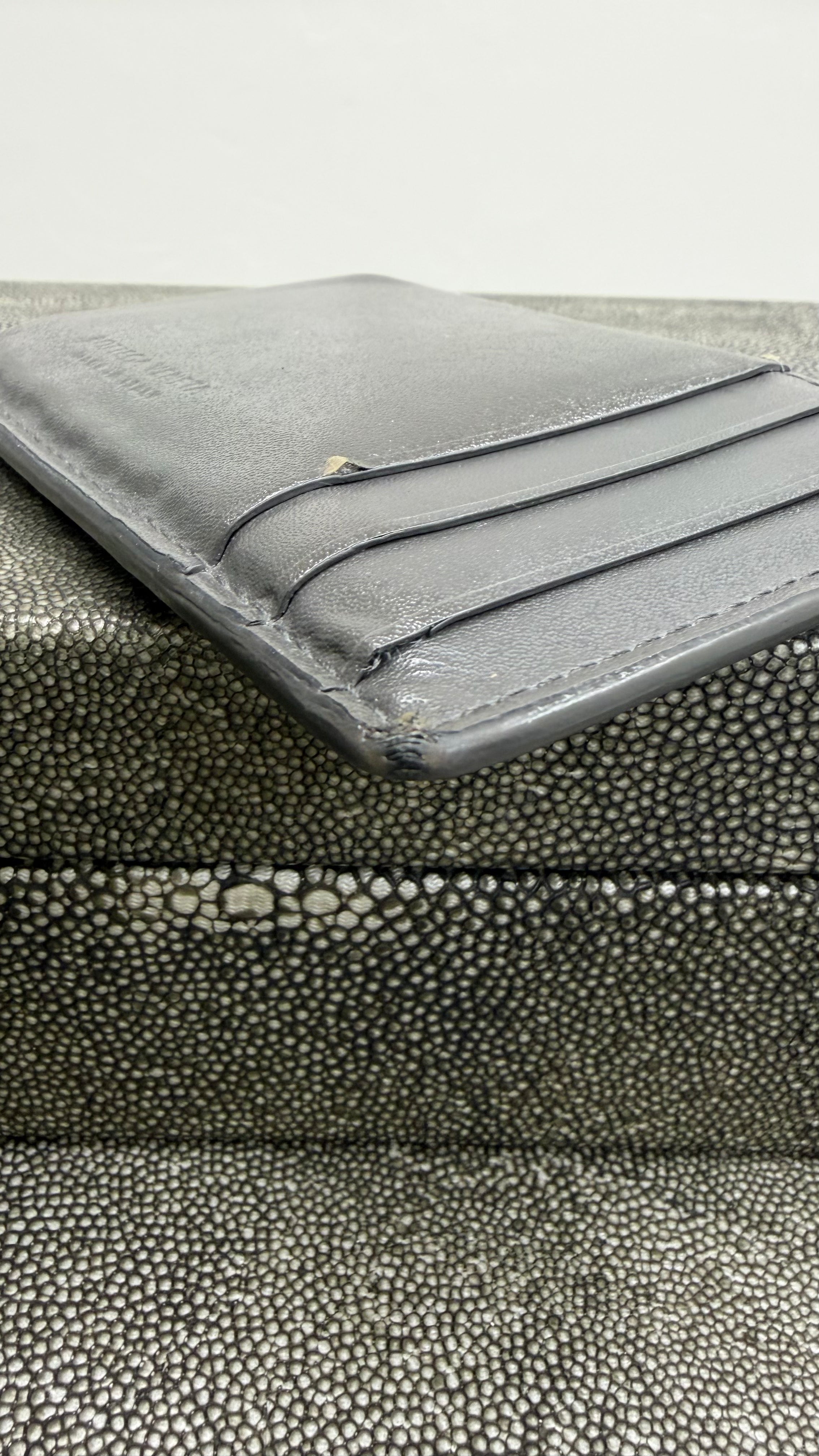 Bottega Veneta Grey Leather Cassette Card Holder