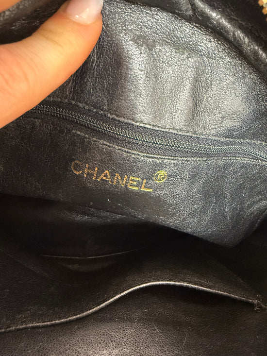 Chanel Black Patent Leather Quilted Crossbody Bag