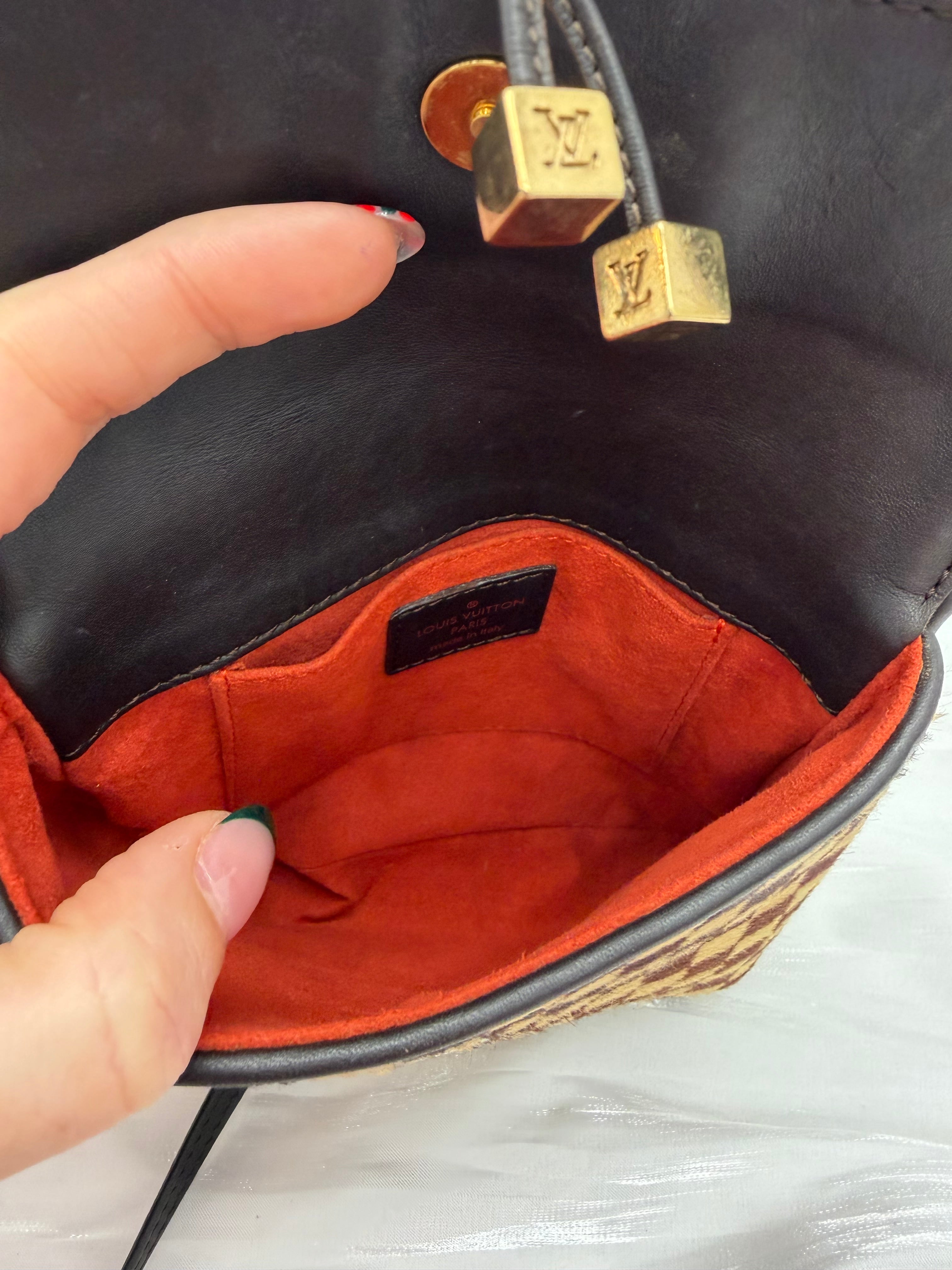 Louis Vuitton Limited Edition Damier Sauvage Calf Hair Gazelle Bag