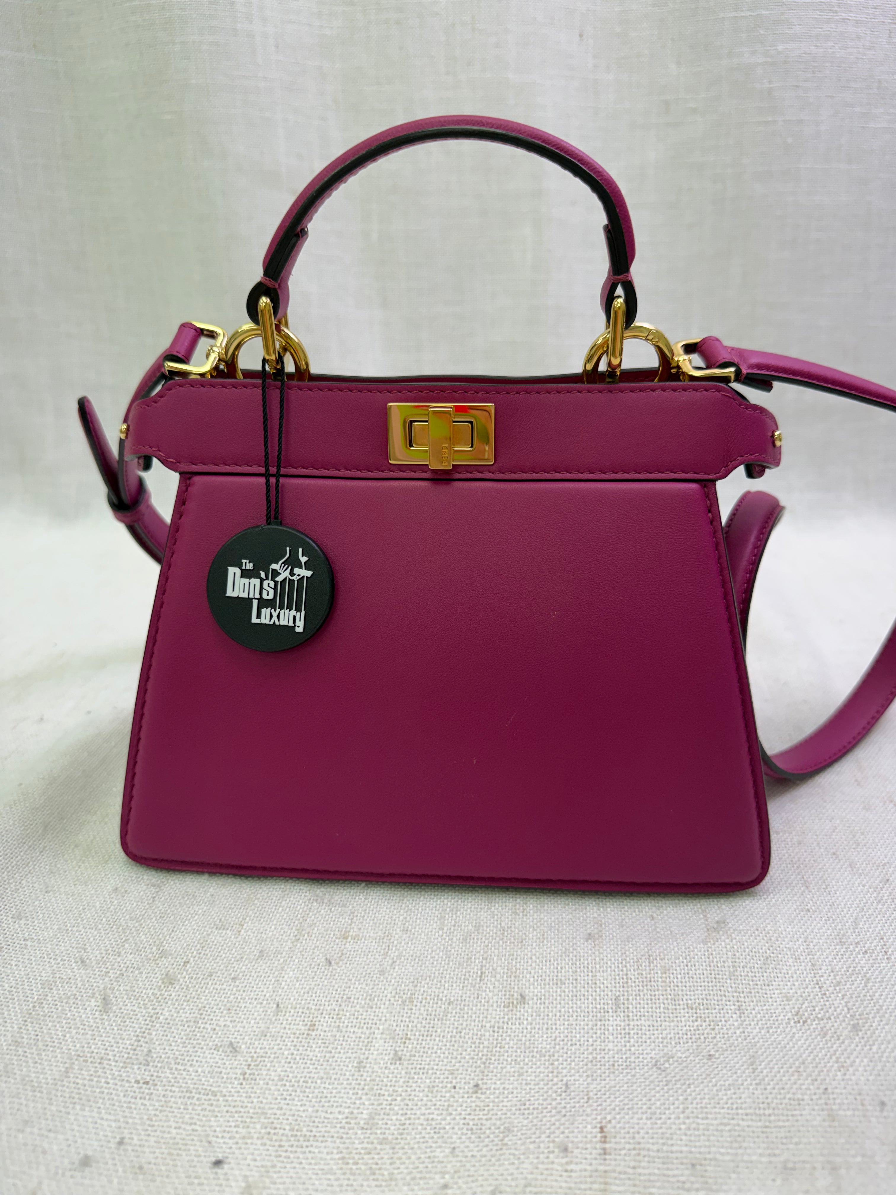 LIKE NEW Fendi Fuchsia Leather ISeeU Petite Peekaboo 2Way Bag