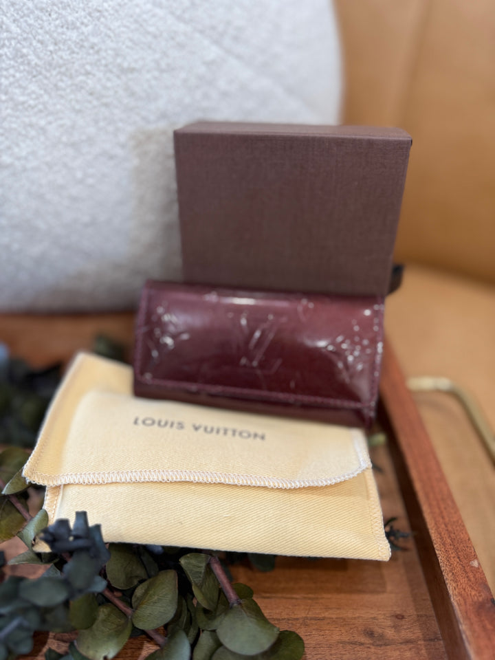 Louis Vuitton Burgundy Vernis 4 Key Ring Case