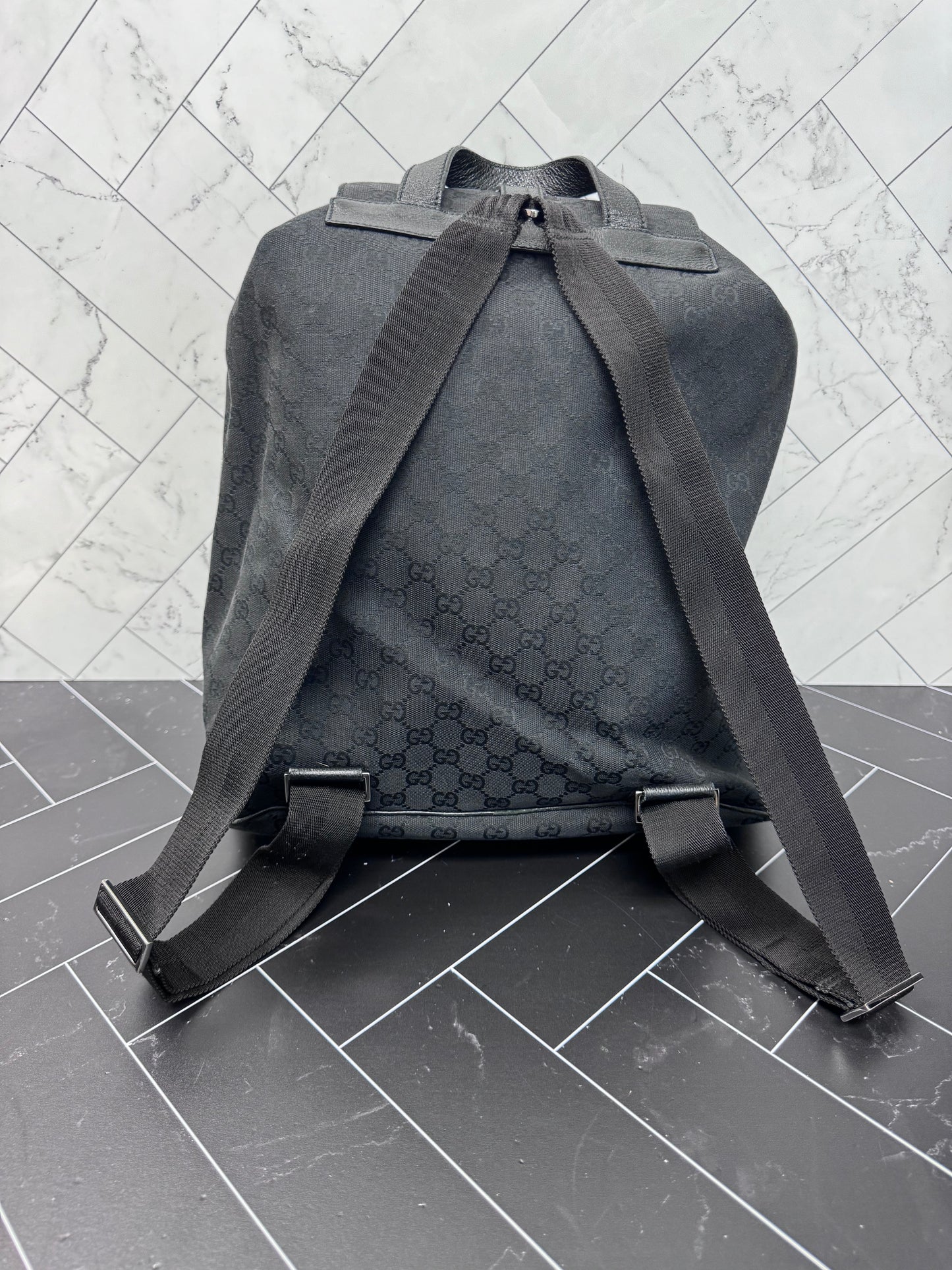 Gucci Black Canvas Backpack