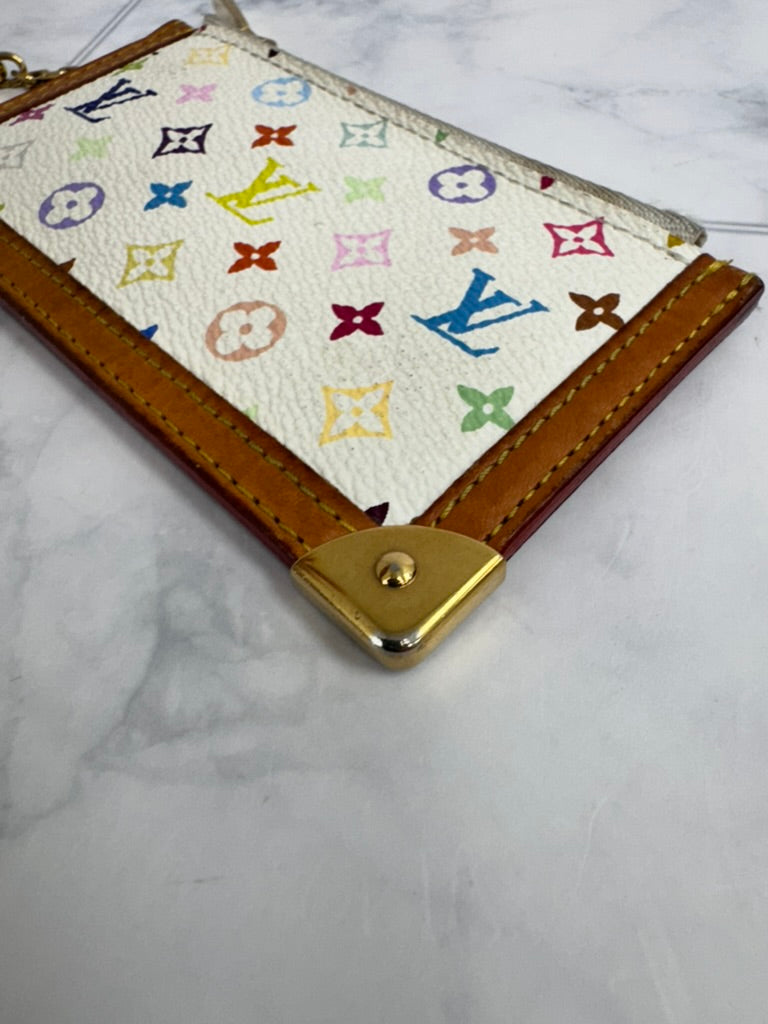 Louis Vuitton White Multicolor Key Cles