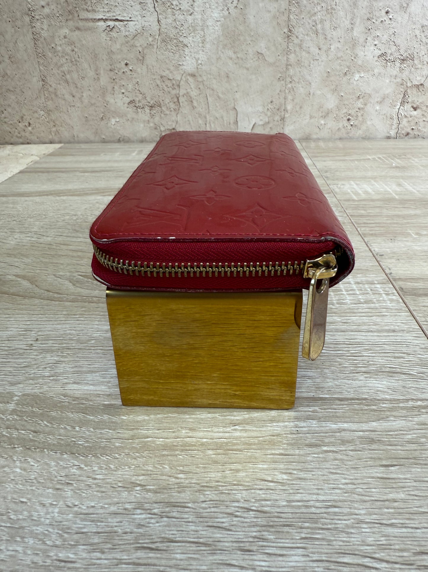 Louis Vuitton Red Vernis Zippy Wallet