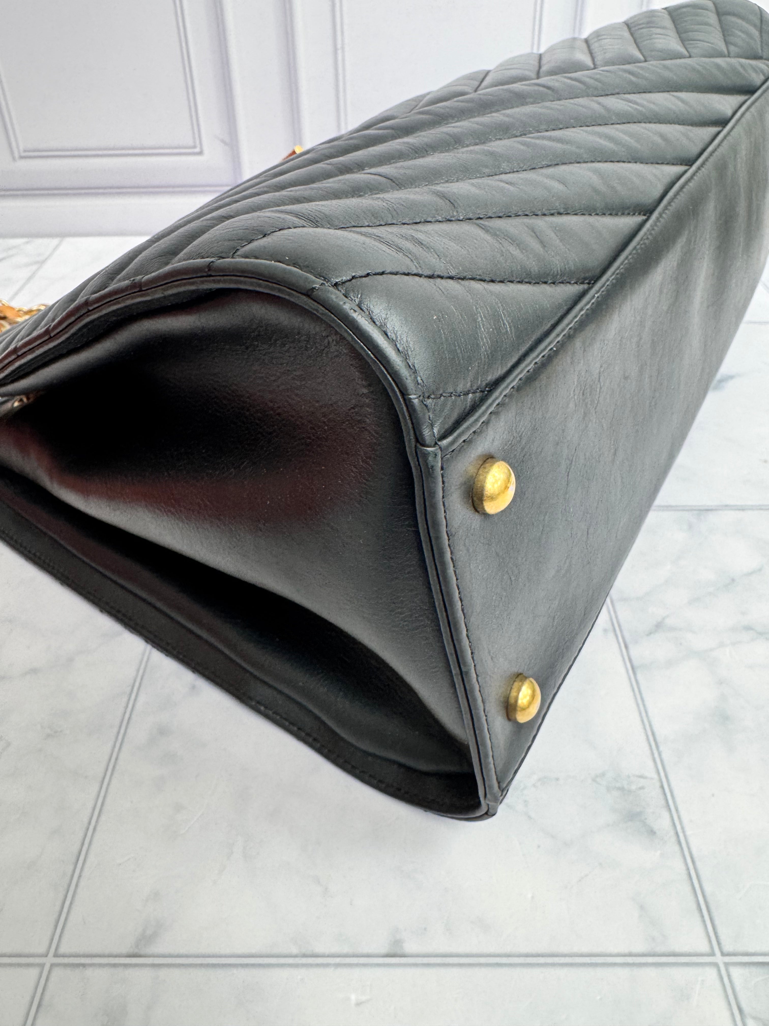 Chanel Black Quilted Leather Gabrielle Tote Bag