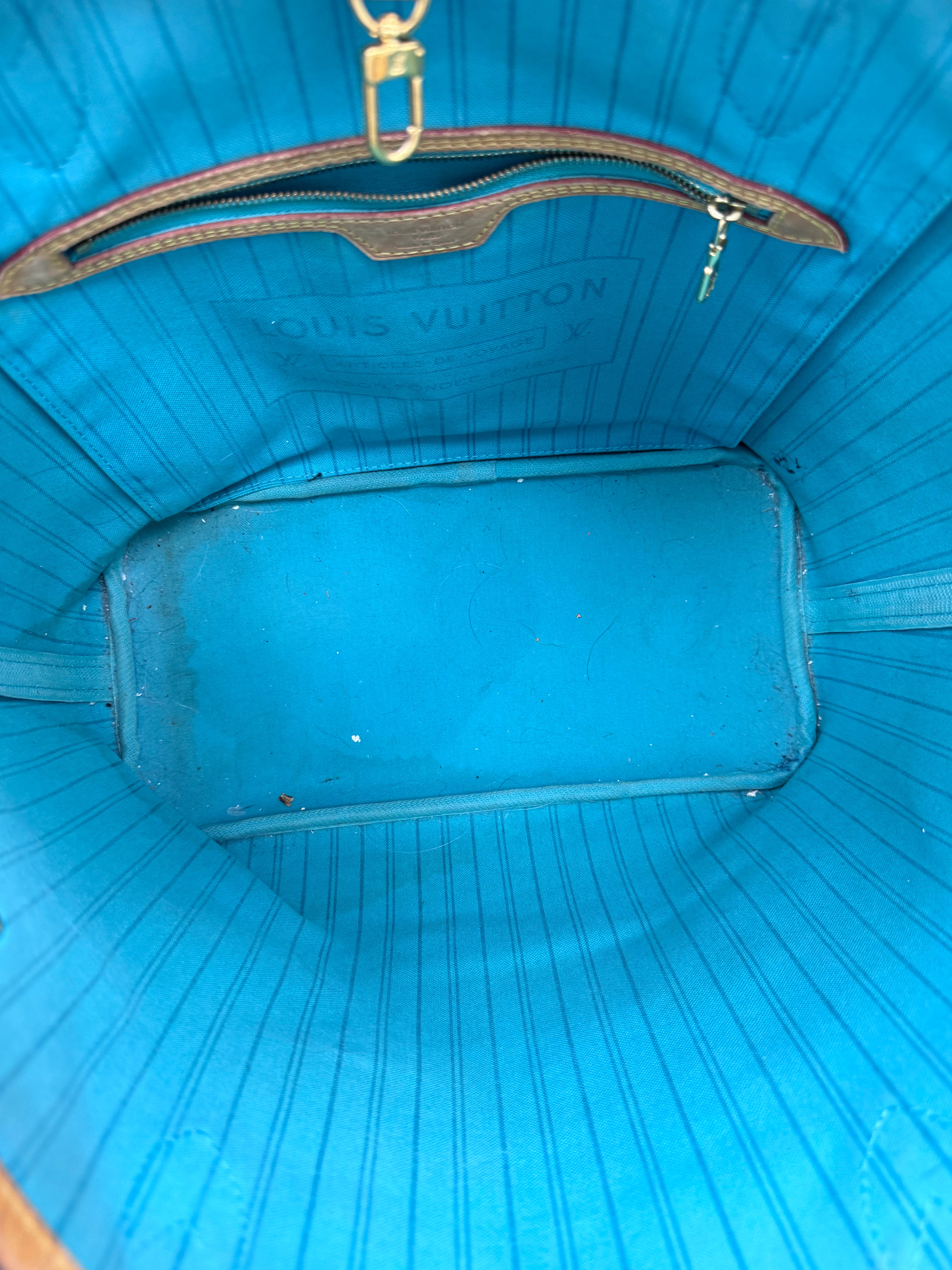 Louis Vuitton Monogram Turquoise V Neverfull MM