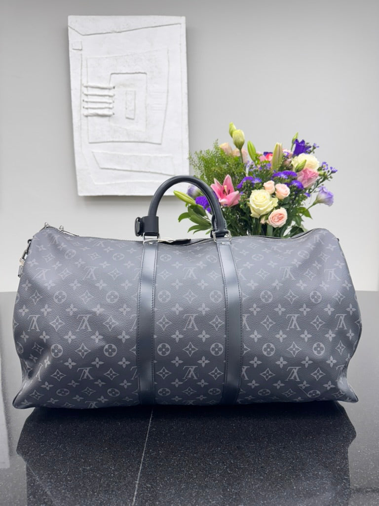 Louis Vuitton Monogram Eclipse Keepall Bandouliere 55