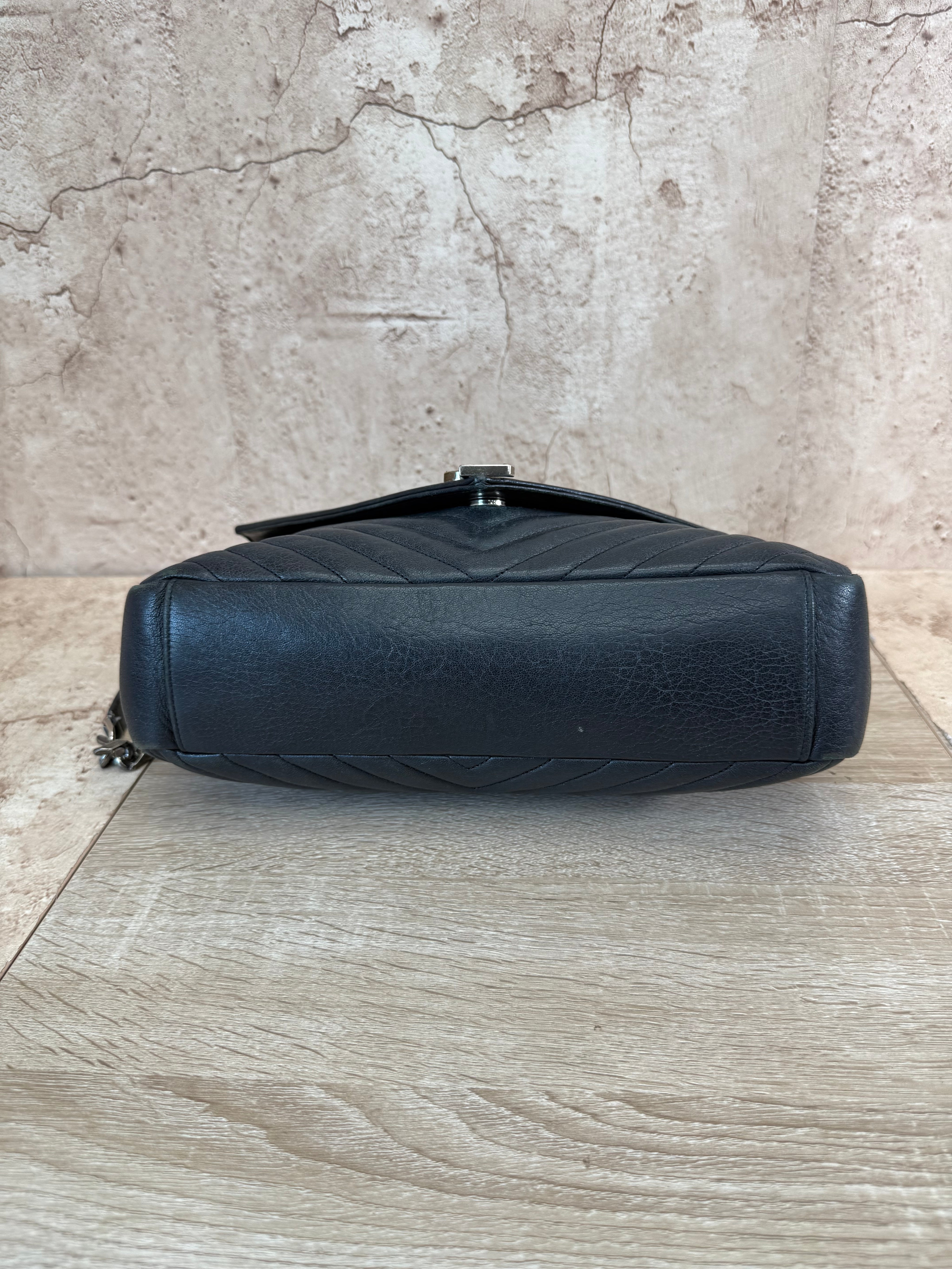 Saint Laurent YSL Black Leather Shoulder Bag