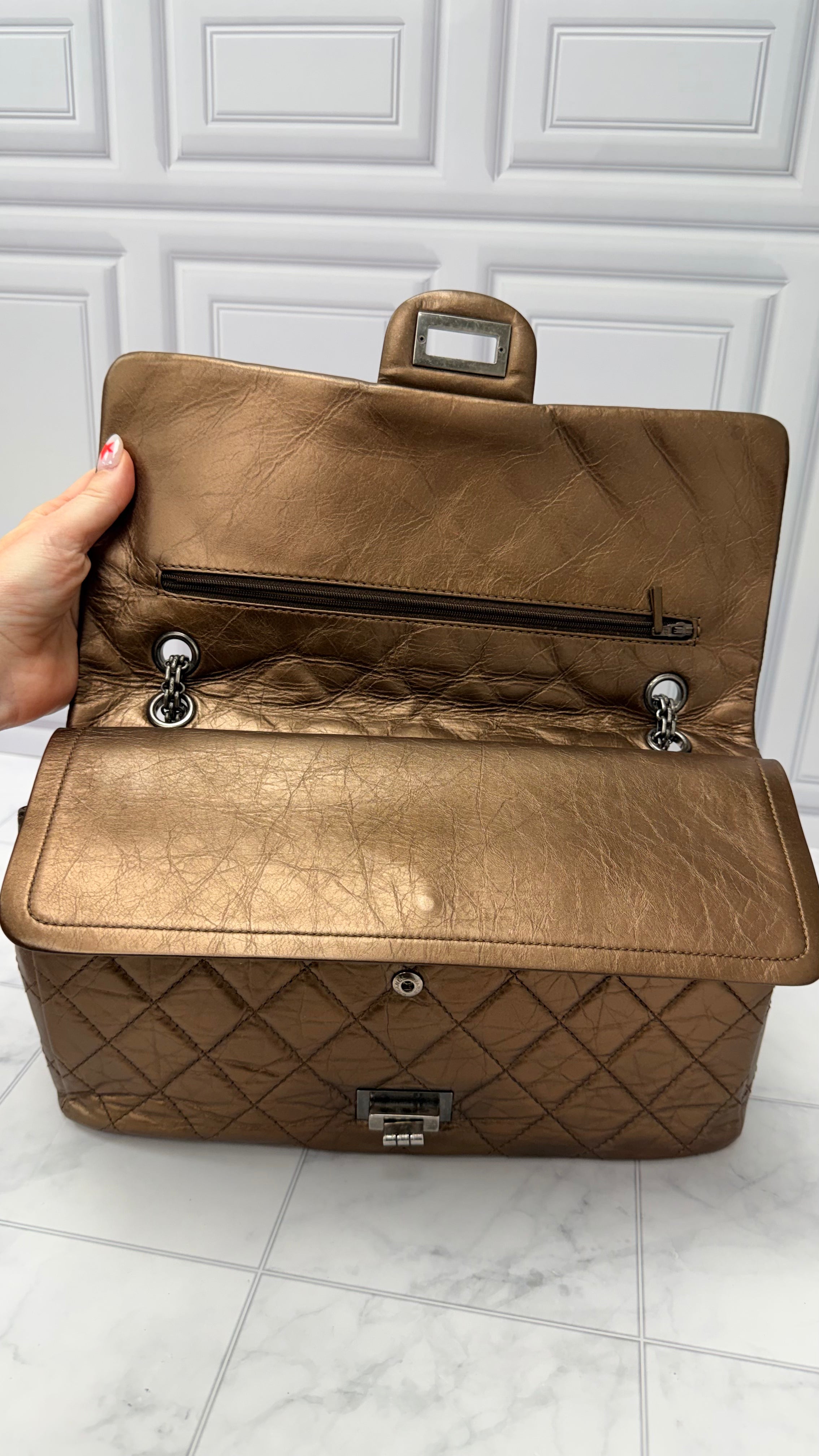 *DONS DROP* Chanel Bronze Metallic Leather 2.55 Reissue Flap Bag