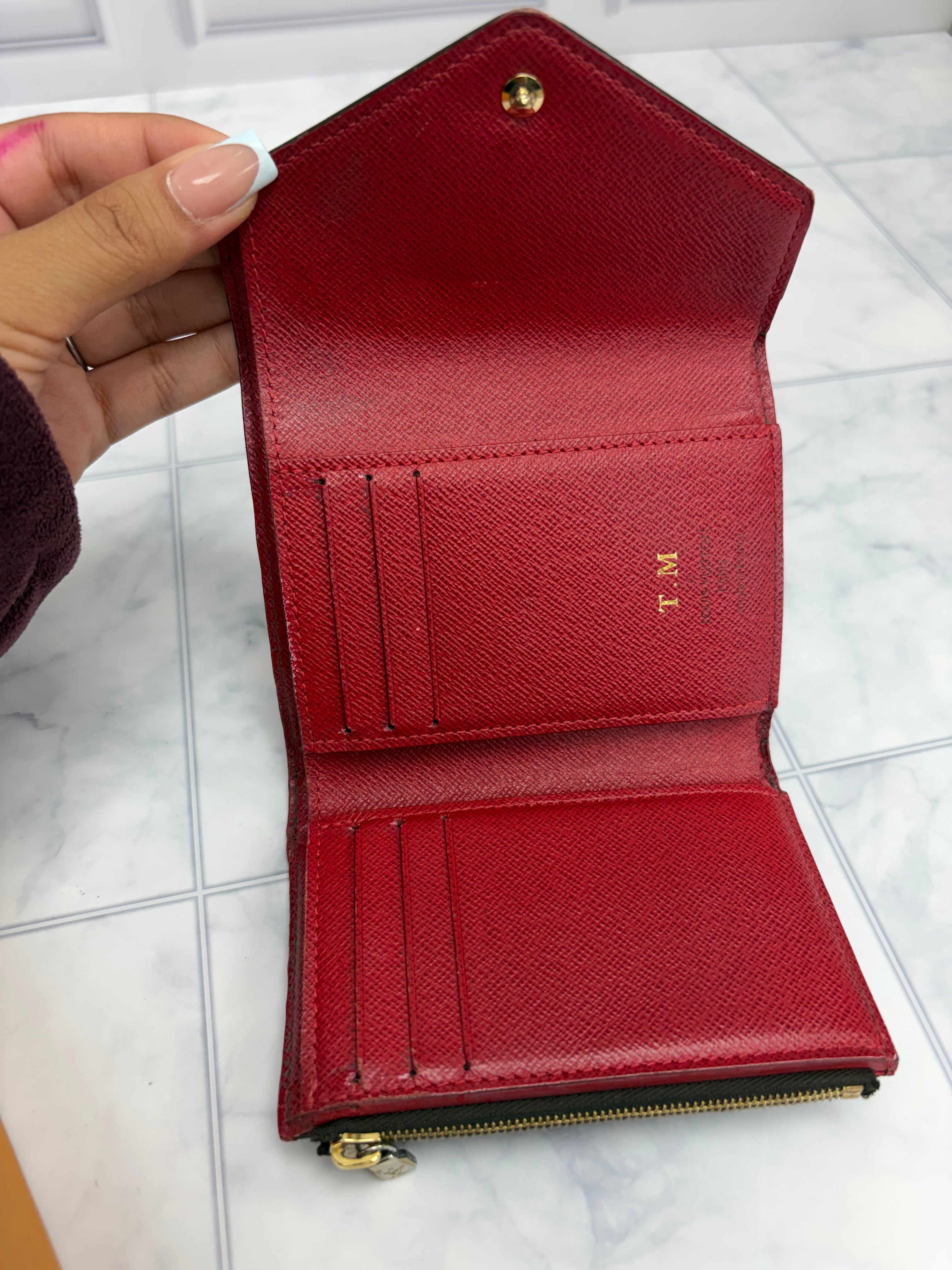 Louis Vuitton Damier Ebene Stories Patches Victorine Wallet