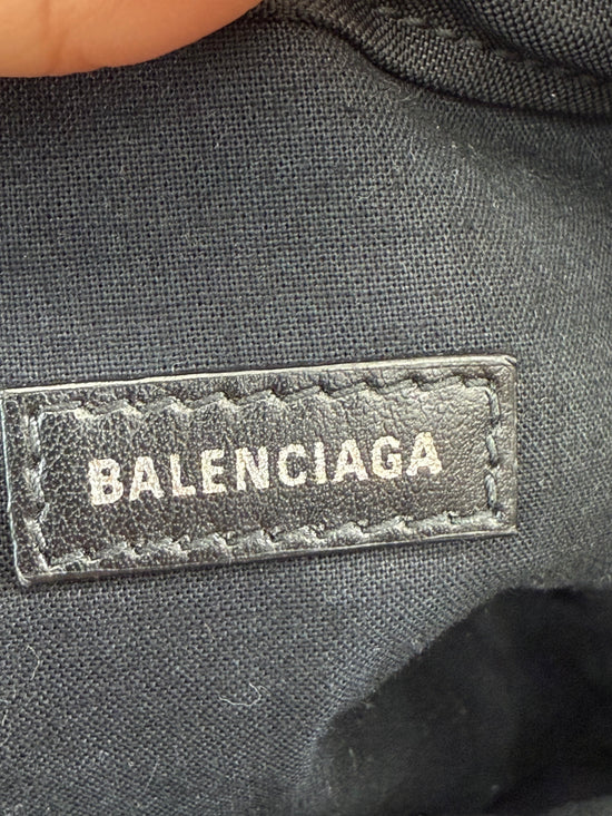 Balenciaga Metallic Silver Patent Leather Neo Basket Tote