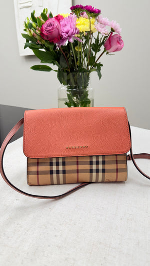*DONS DROP* Burberry Haymark Check Coated Canvas & Tricolor Leather Small Loxley Crossbody