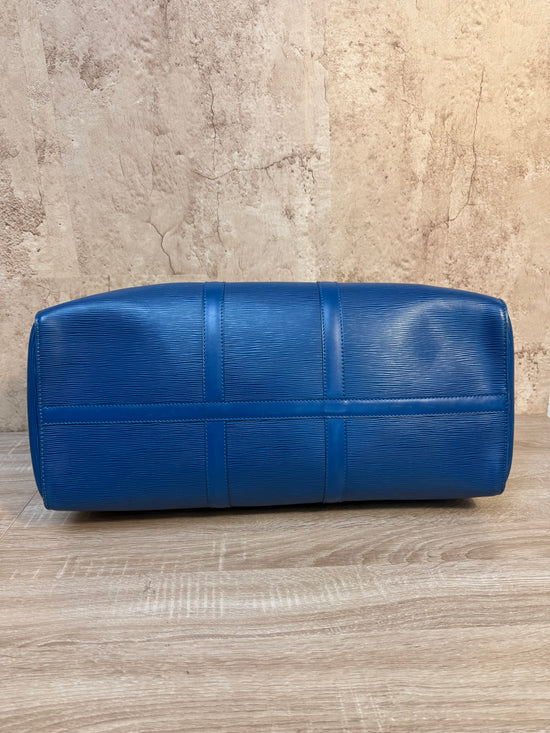 Louis Vuitton Blue Epi Keepall 50