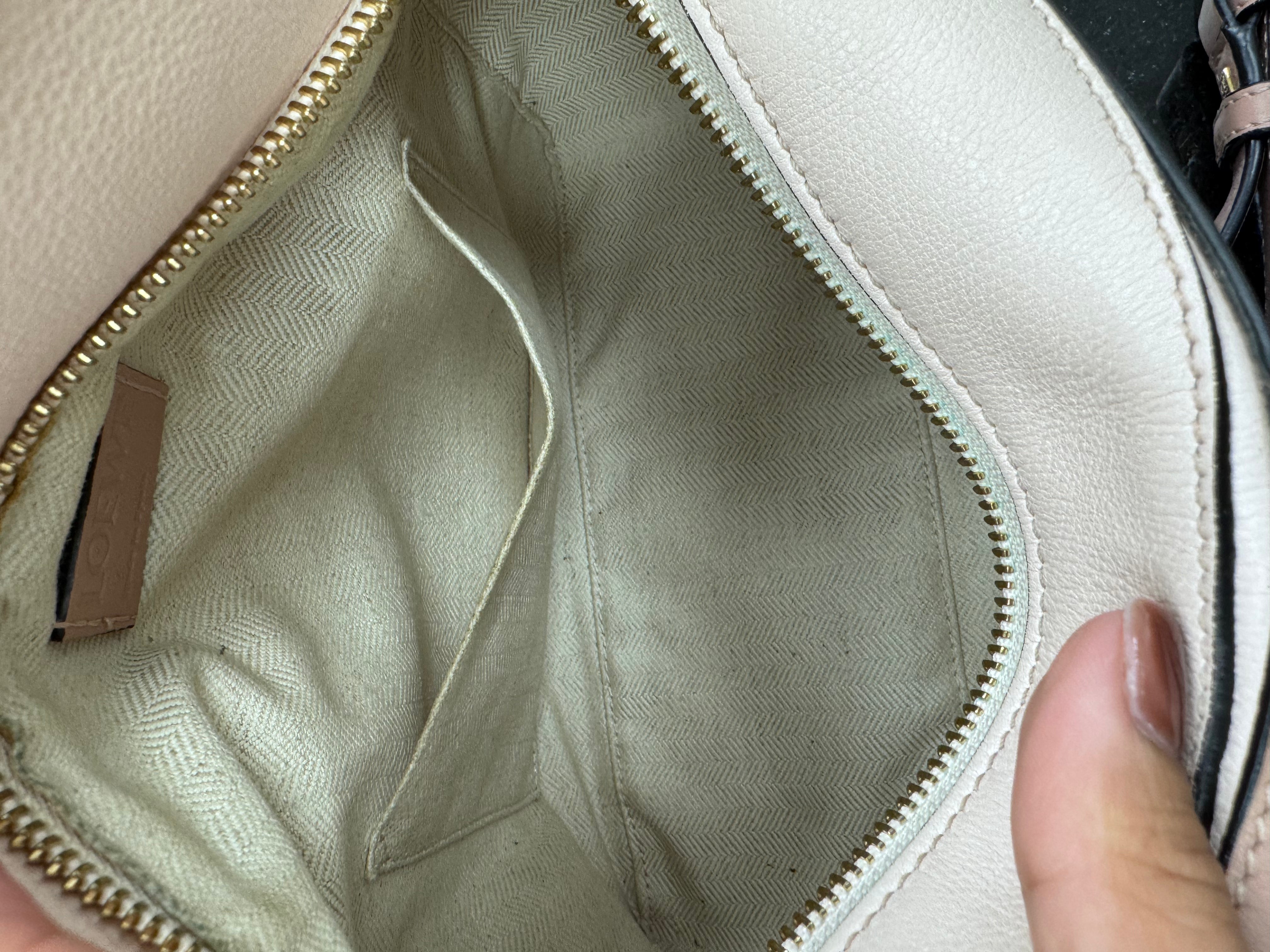 Loewe Dusty Pink & Beige Leather Small Puzzle Bag