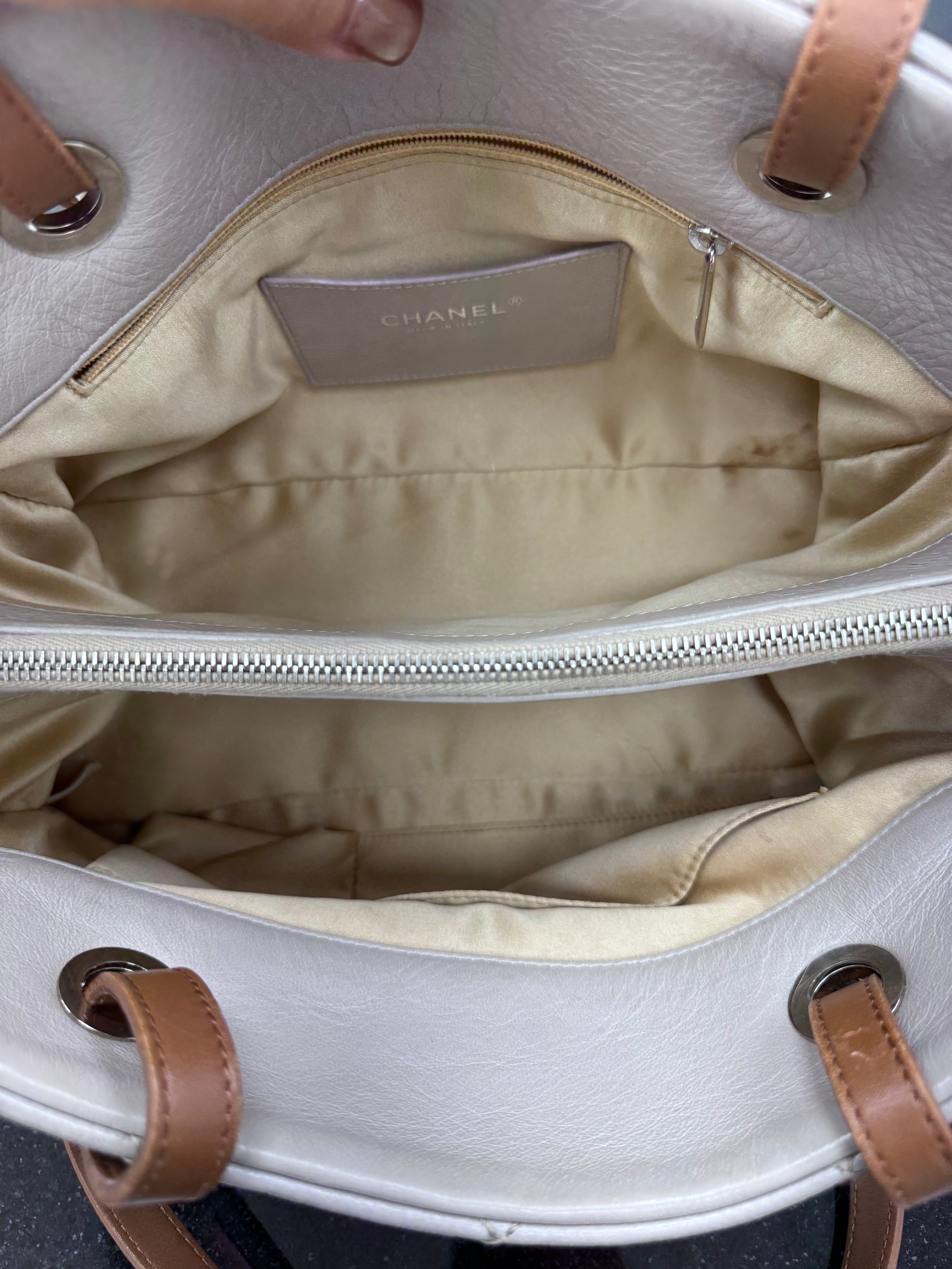 Chanel Grey Quilted Calfskin On The Road Tote Bag
