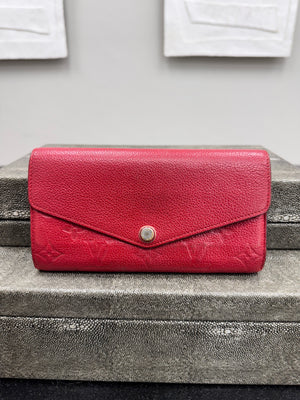 Louis Vuitton Red Monogram Empreinte Sarah Wallet