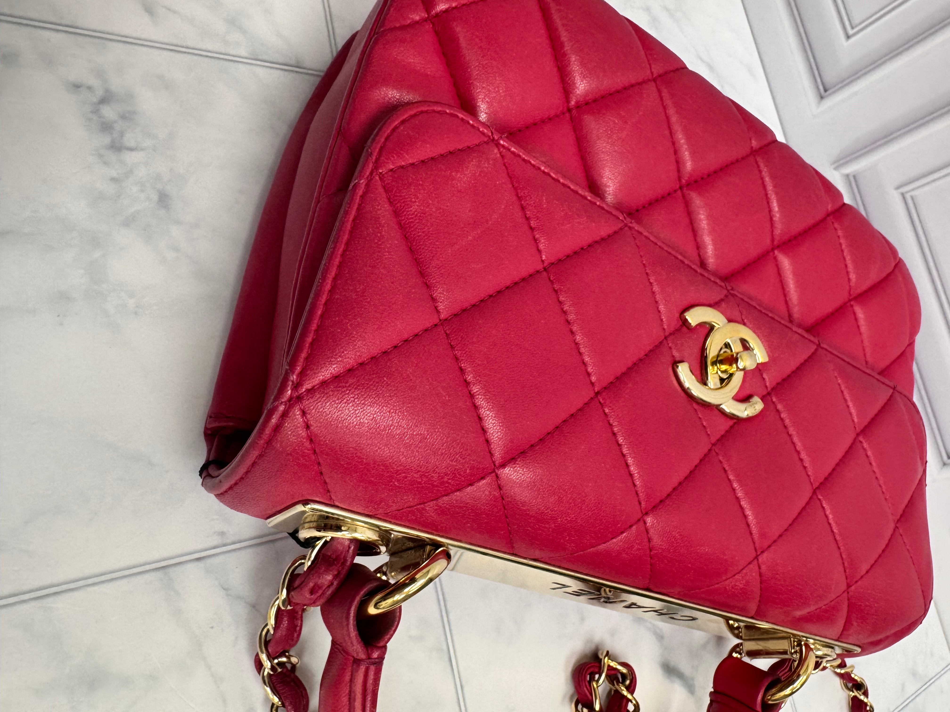 *DONS DROP* Chanel Hot Pink Quilted Lambskin Leather Trendy CC Flap Bag