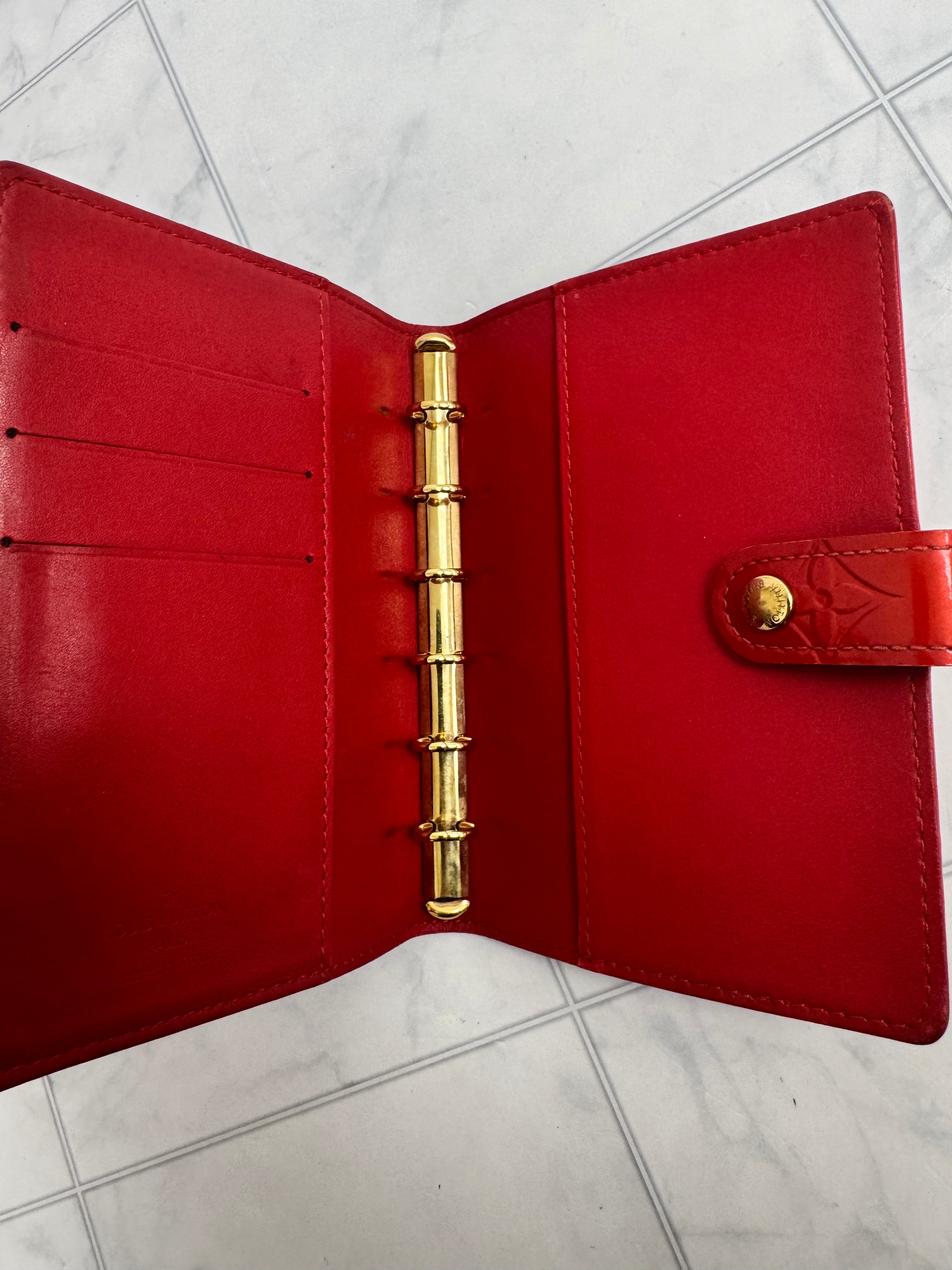 Louis Vuitton Red Monogram Vernis Agenda PM