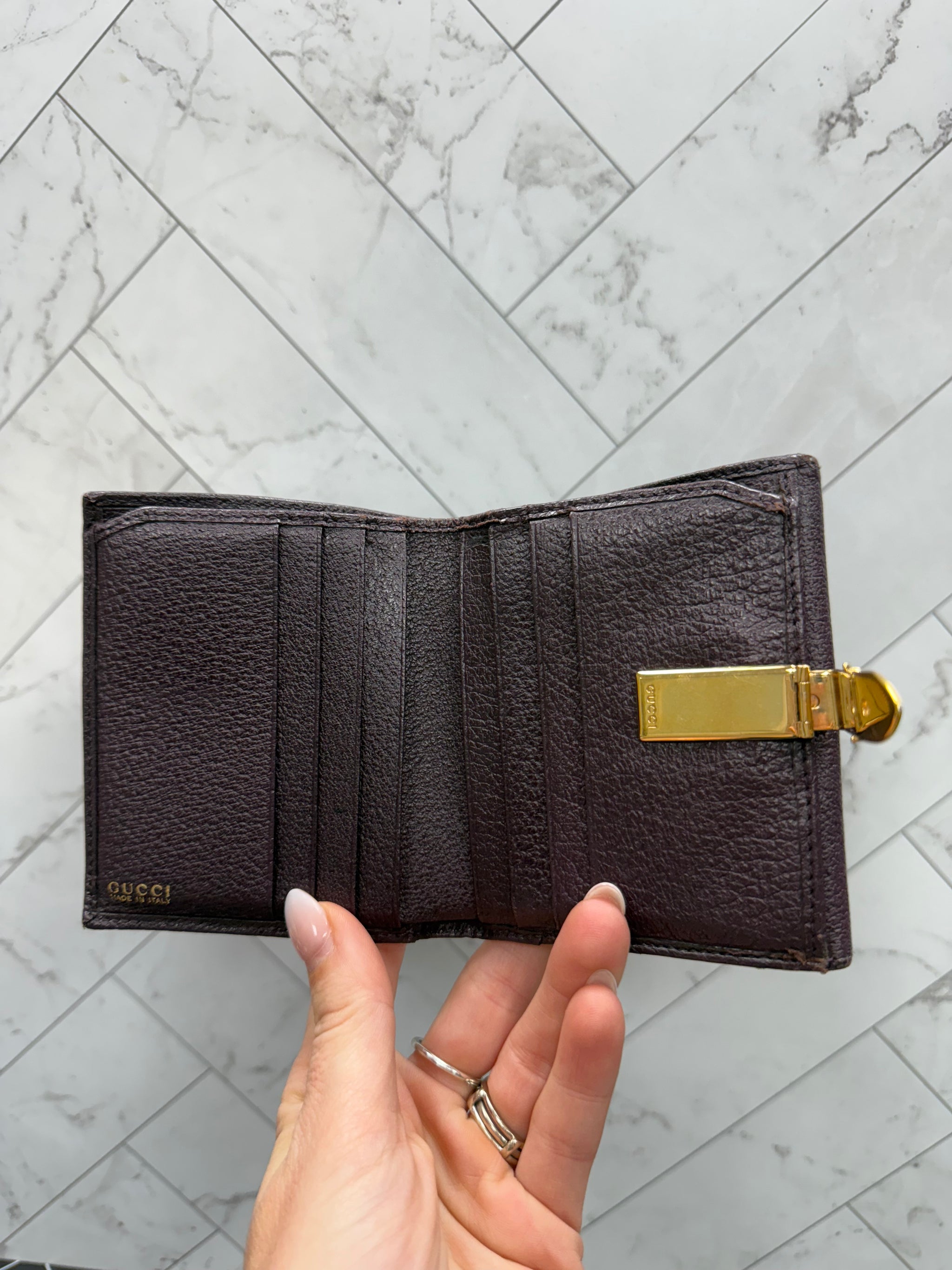 Gucci Plum Leather Compact Wallet