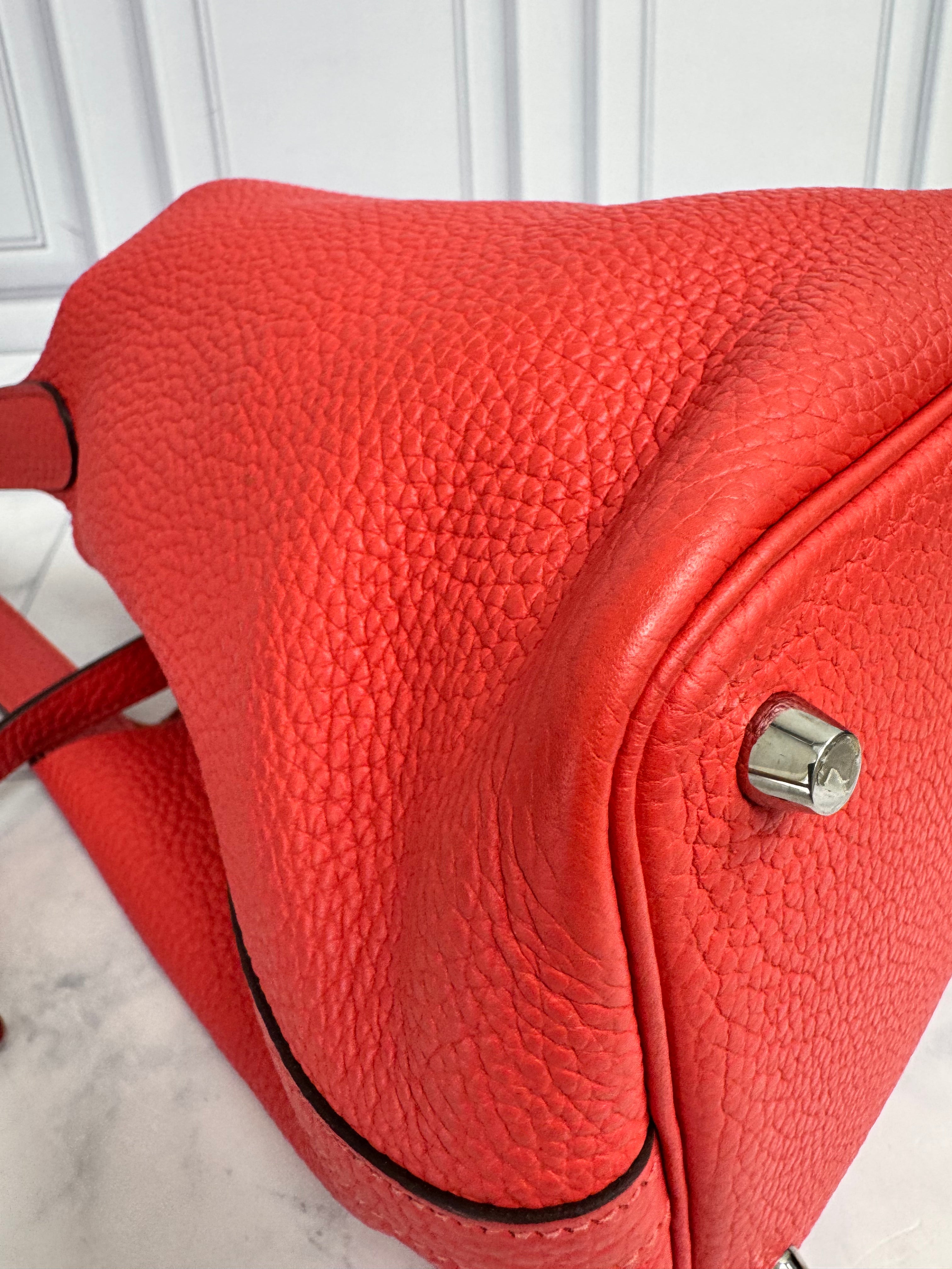 Hermes Coral Clemence Picotin Lock Bag PM