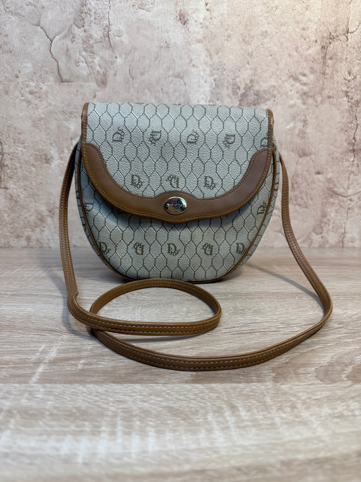 Christian Dior Honeycomb Coated Canvas Crossbody Bag