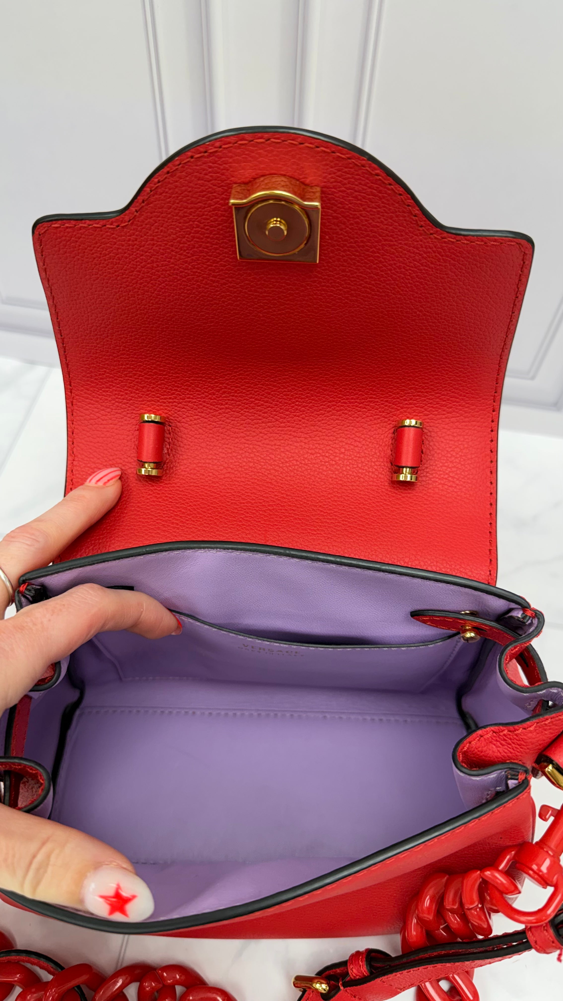 *DONS DROP* Versace Red Calfskin Leather Small La Medusa Handbag