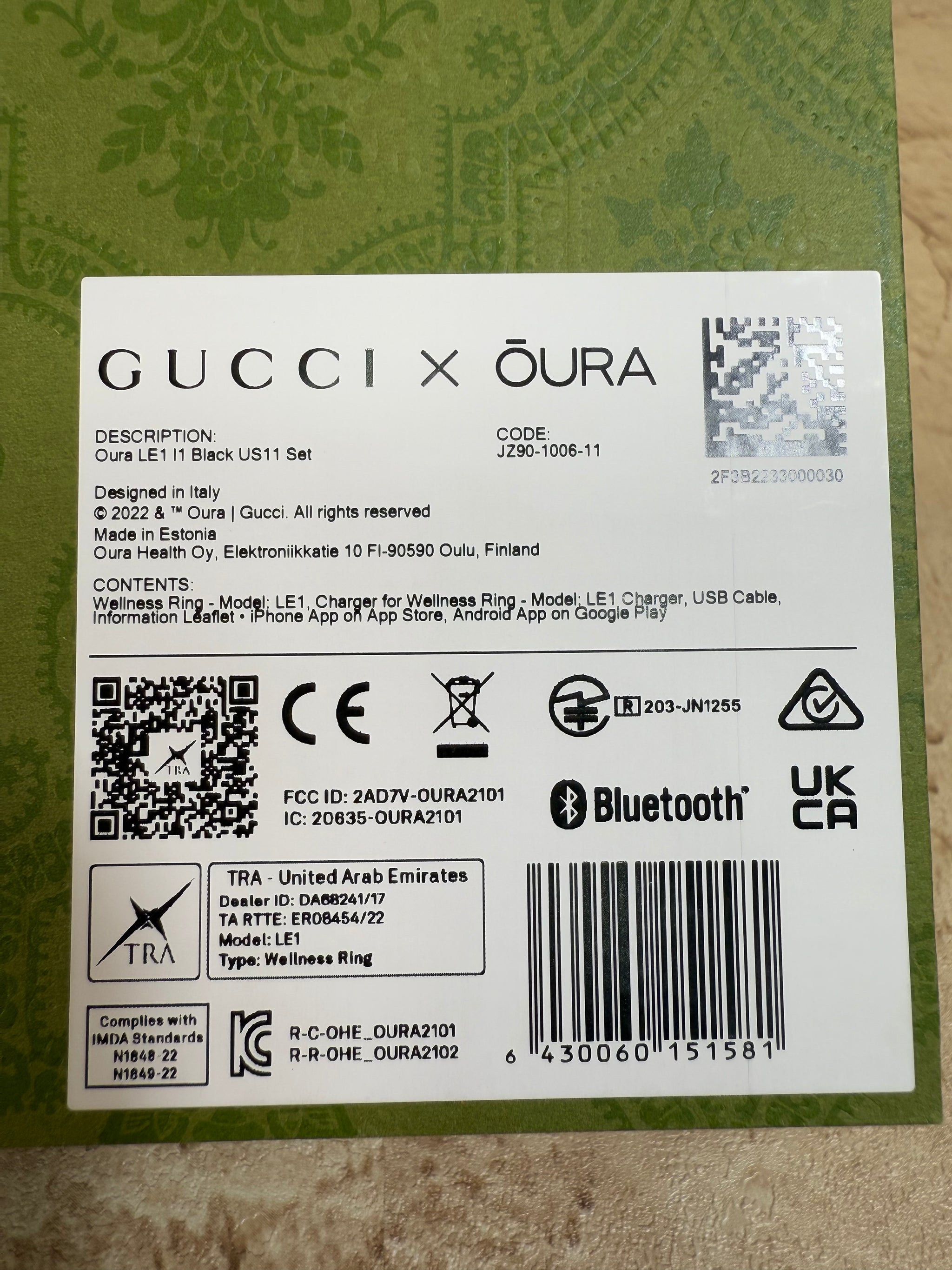 BRAND NEW- Gucci x Ōura Ring Size 11