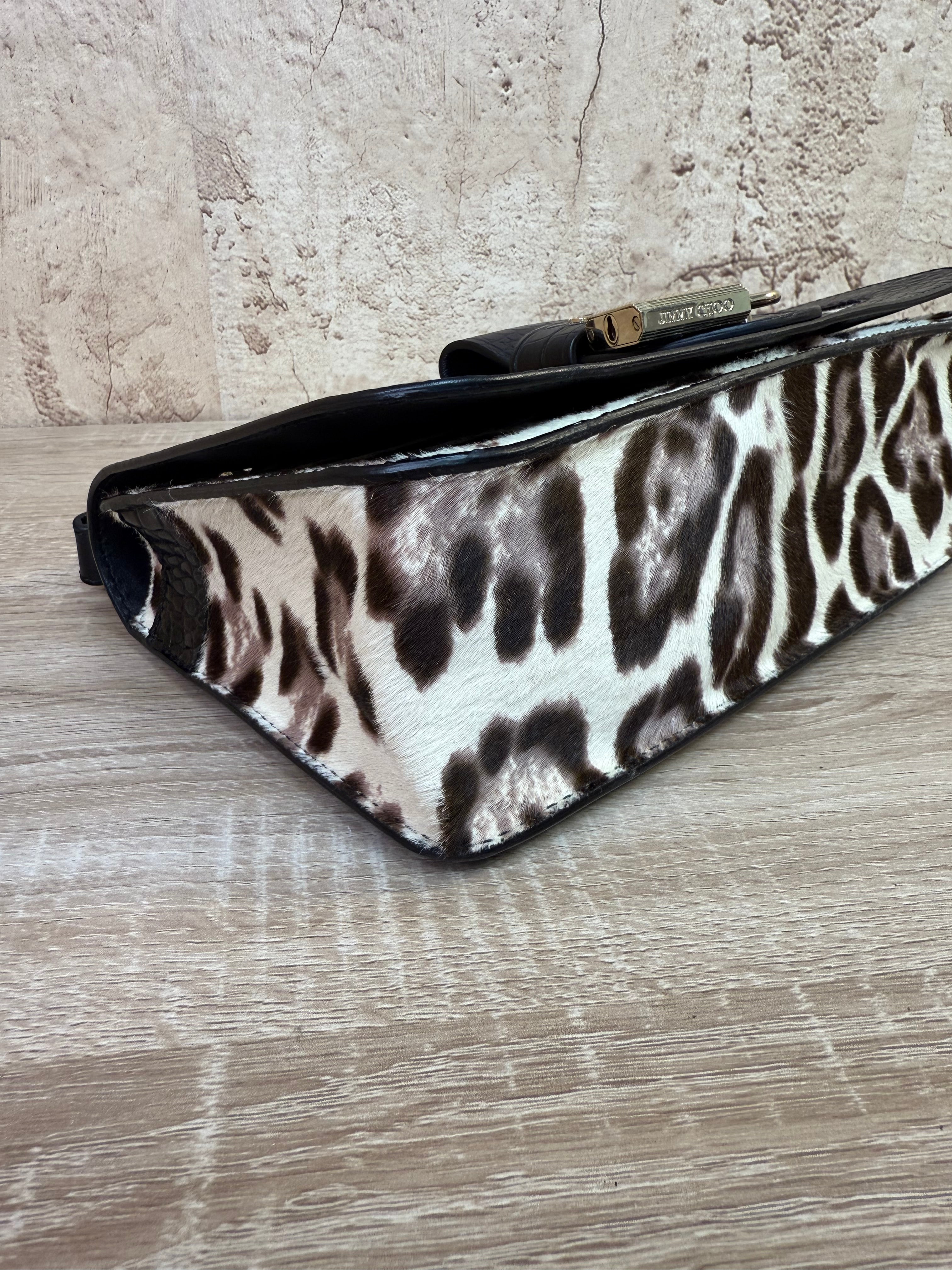 Jimmy Choo White Leopard Print Gwen Bag