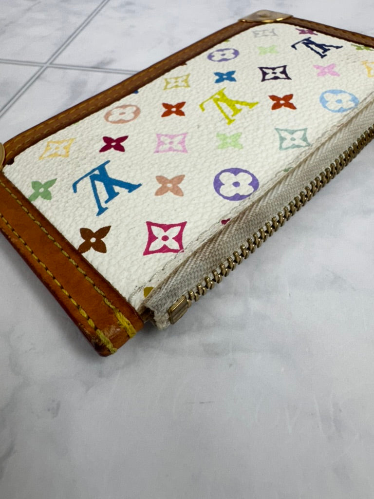 Louis Vuitton White Multicolor Key Cles