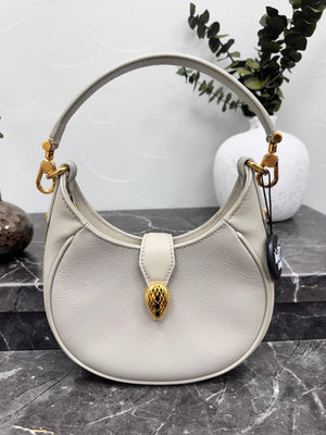 *DONS DROP* Bvlgari Ivory Calfskin Leather Mini Serpenti Ellipse Shoulder Bag