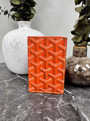 Goyard Orange Goyardine Coated Canvas Saint-Pierre Card Holder