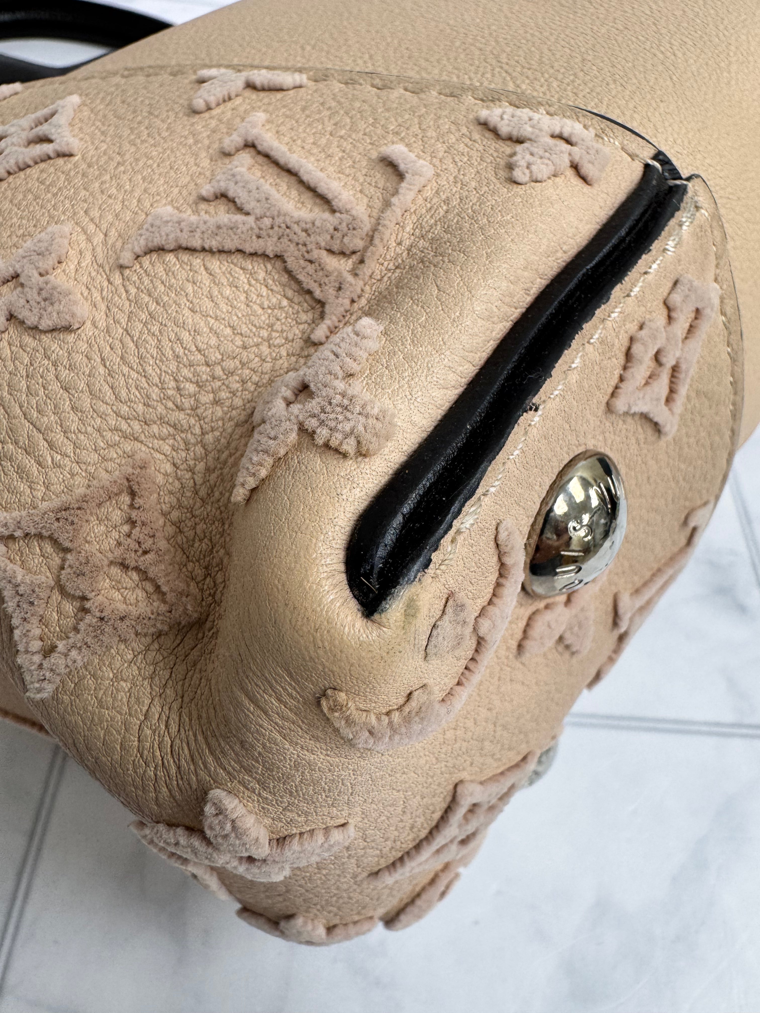 Louis Vuitton Pink Grained Leather W Tote BB