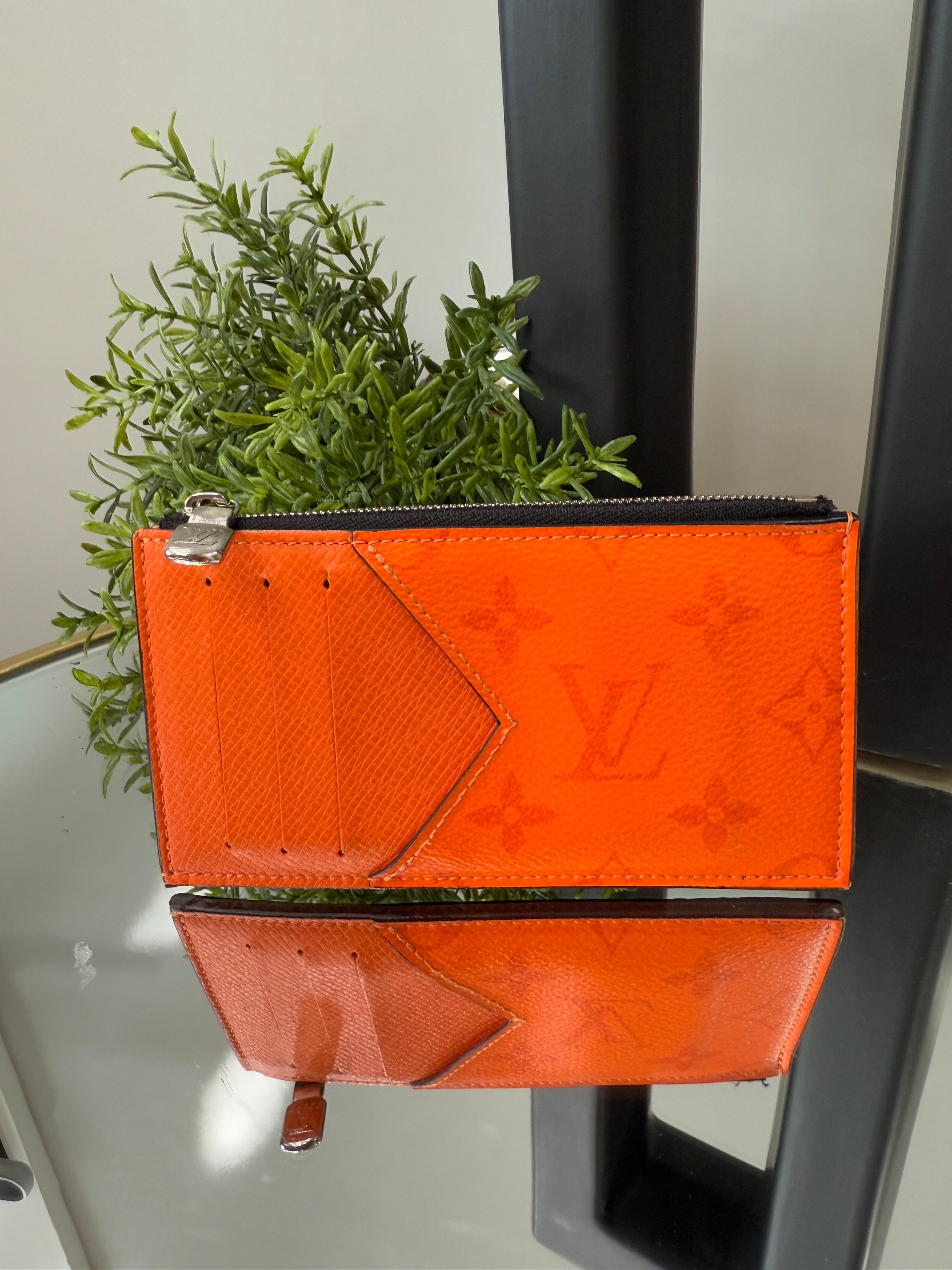 Louis Vuitton Orange Taigarama Coin Card Holder