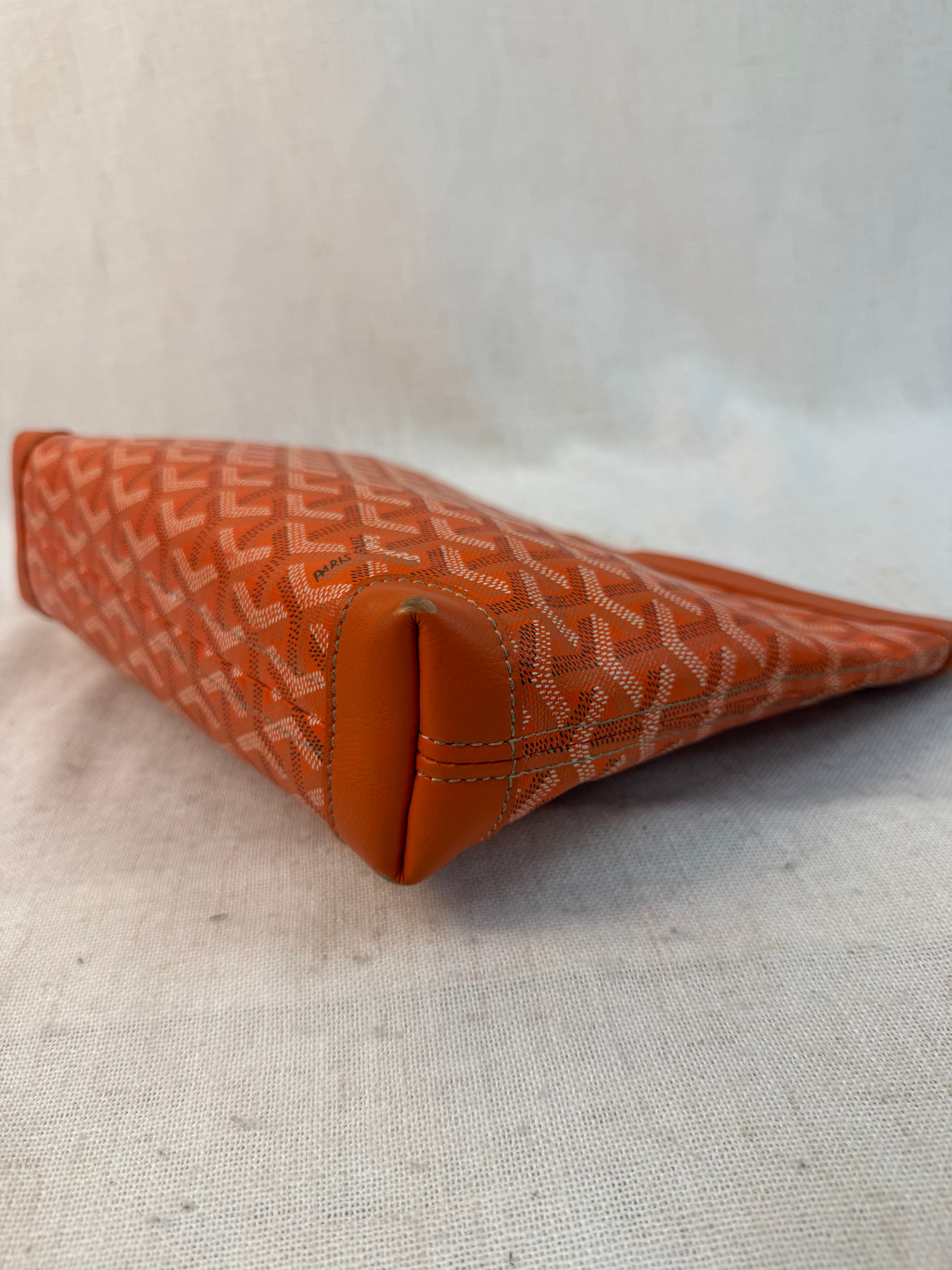 Goyard Orange Goyardine Conti Pouch